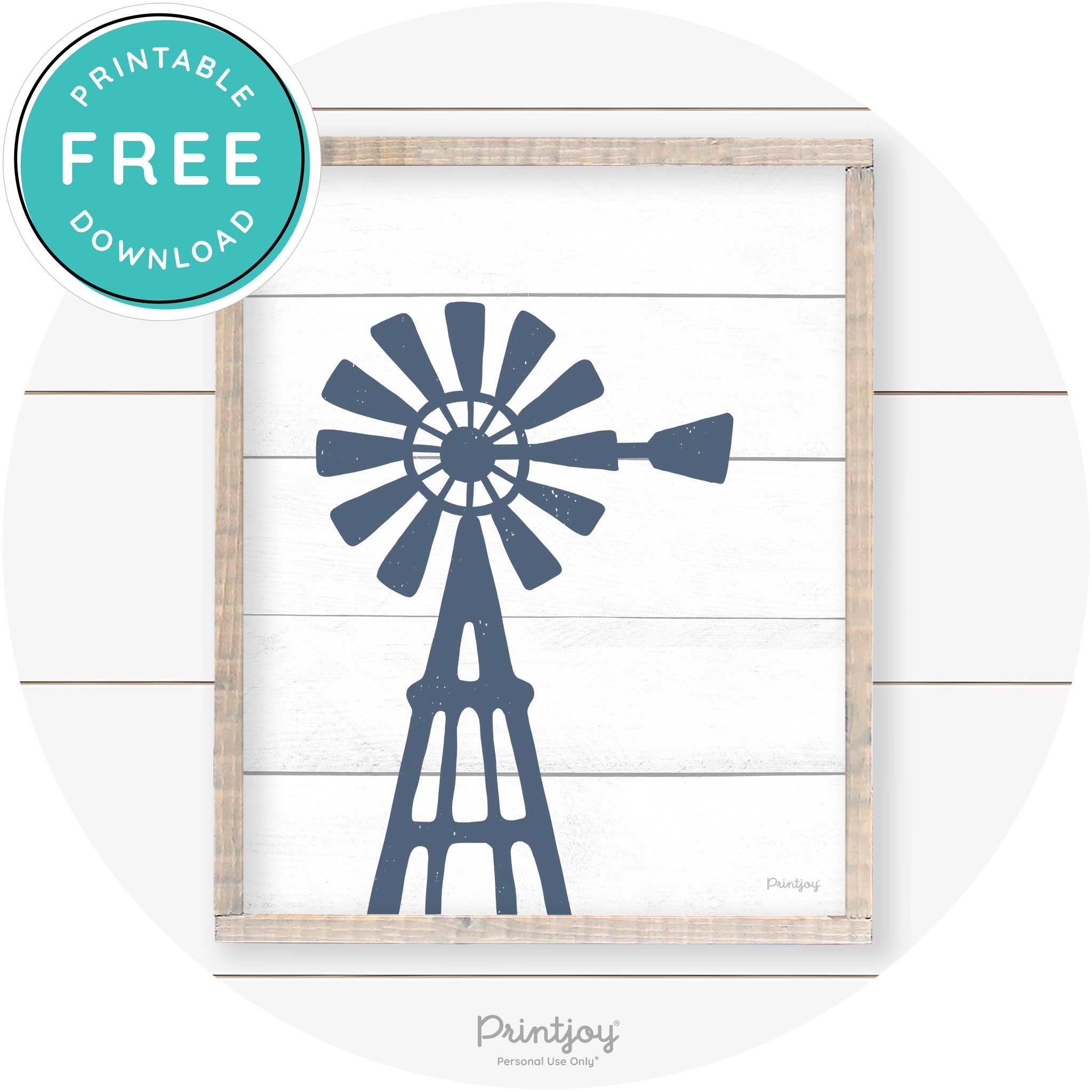 Windmill Rustic Farmhouse Living Room Wall Art Decor Free Printable