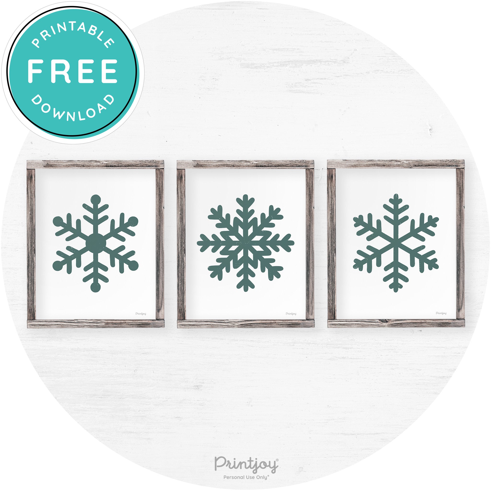 Snowflake Silhouettes Set Of 3 Winter Farmhouse Wall Art Free Printable