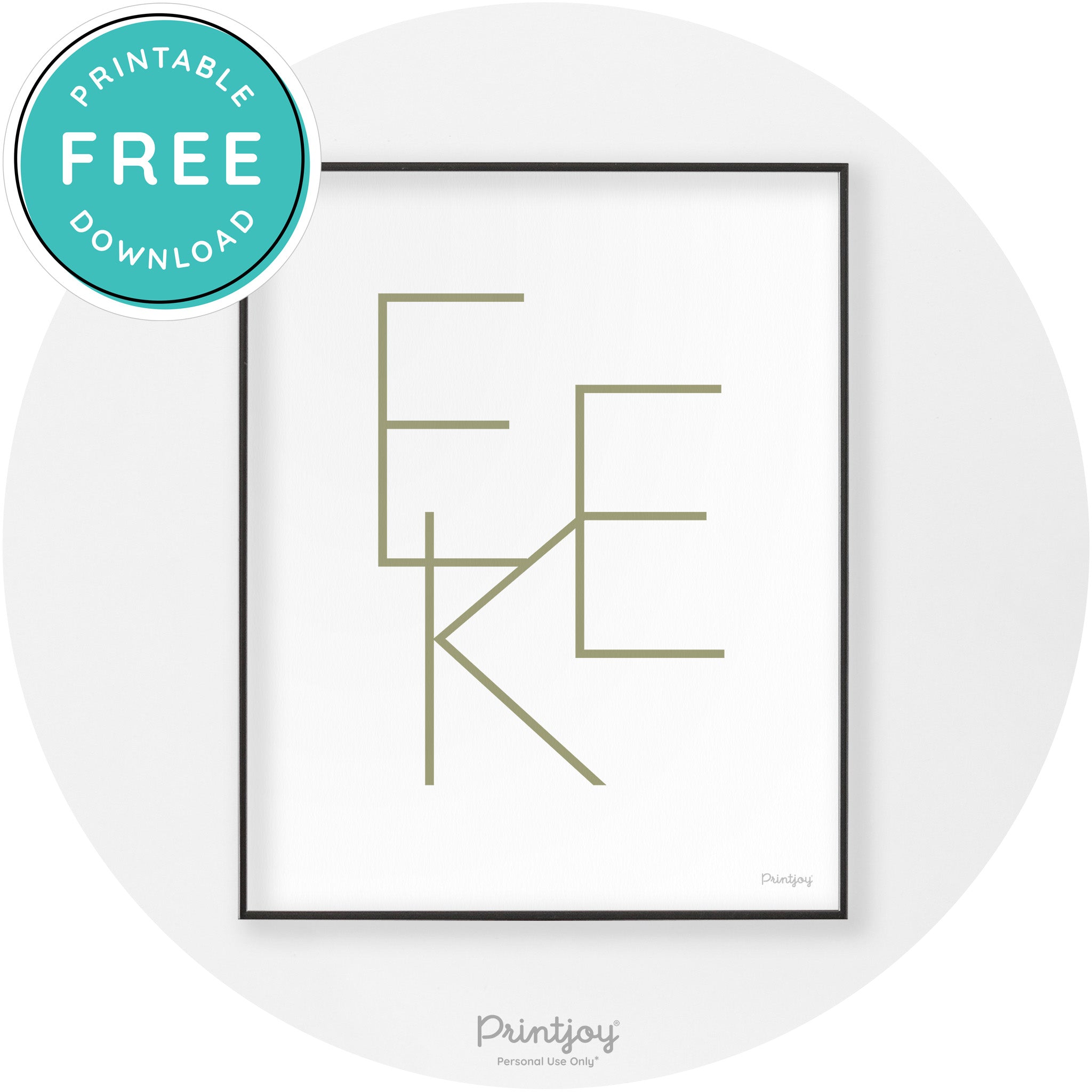 Eek Halloween Modern Chic Lettering Wall Art Decor Free Printable