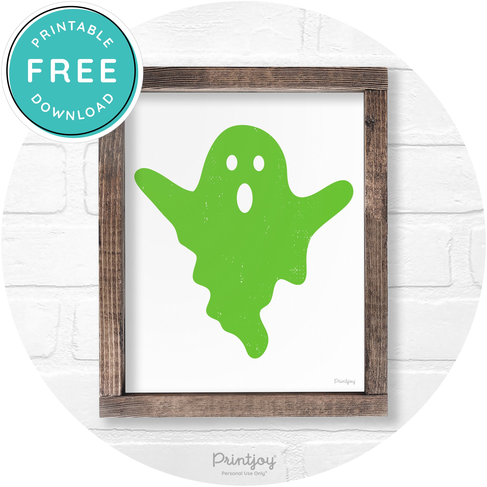 Halloween Cute Ghost Rustic Farmhouse Wall Art Free Printable - Printjoy