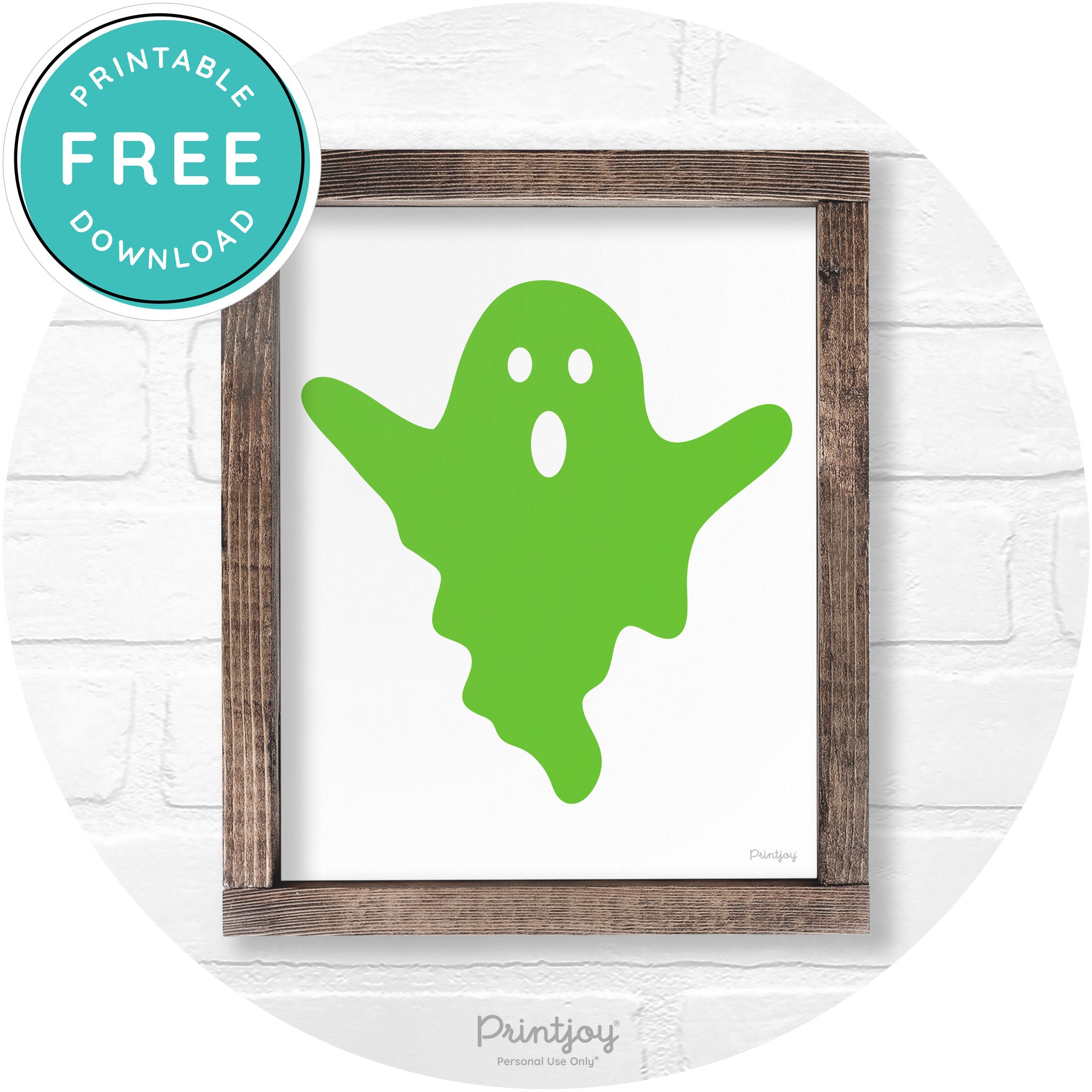Halloween Cute Ghost Rustic Farmhouse Wall Art Free Printable