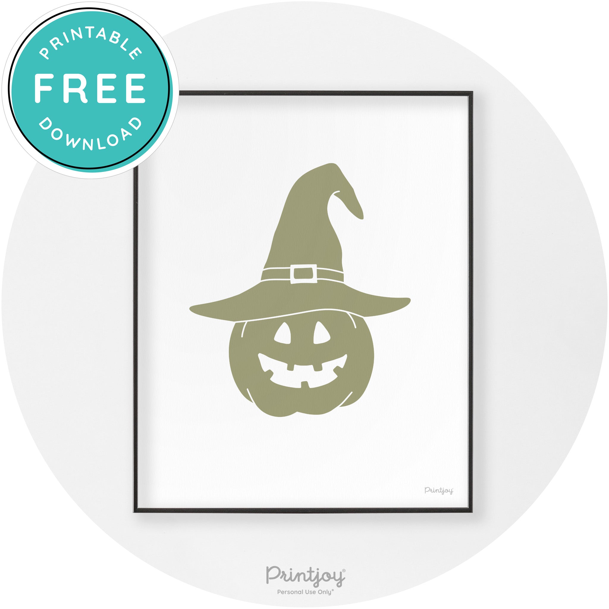 Halloween Cute Witch Jack O Lantern Chic Wall Art Printable