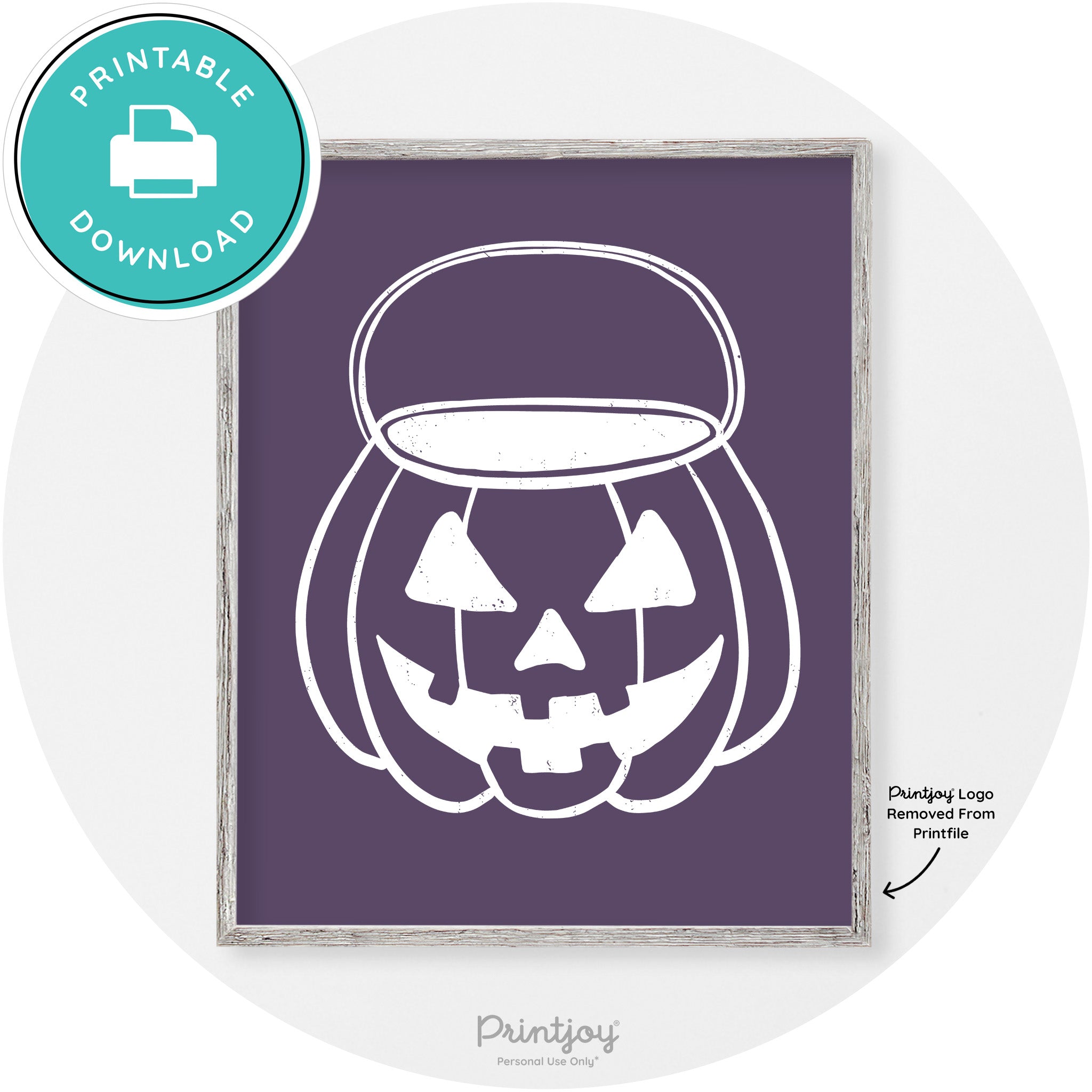 Jack O Lantern Treat Bucket Vintage Halloween Wall Art Free Printable - Printjoy