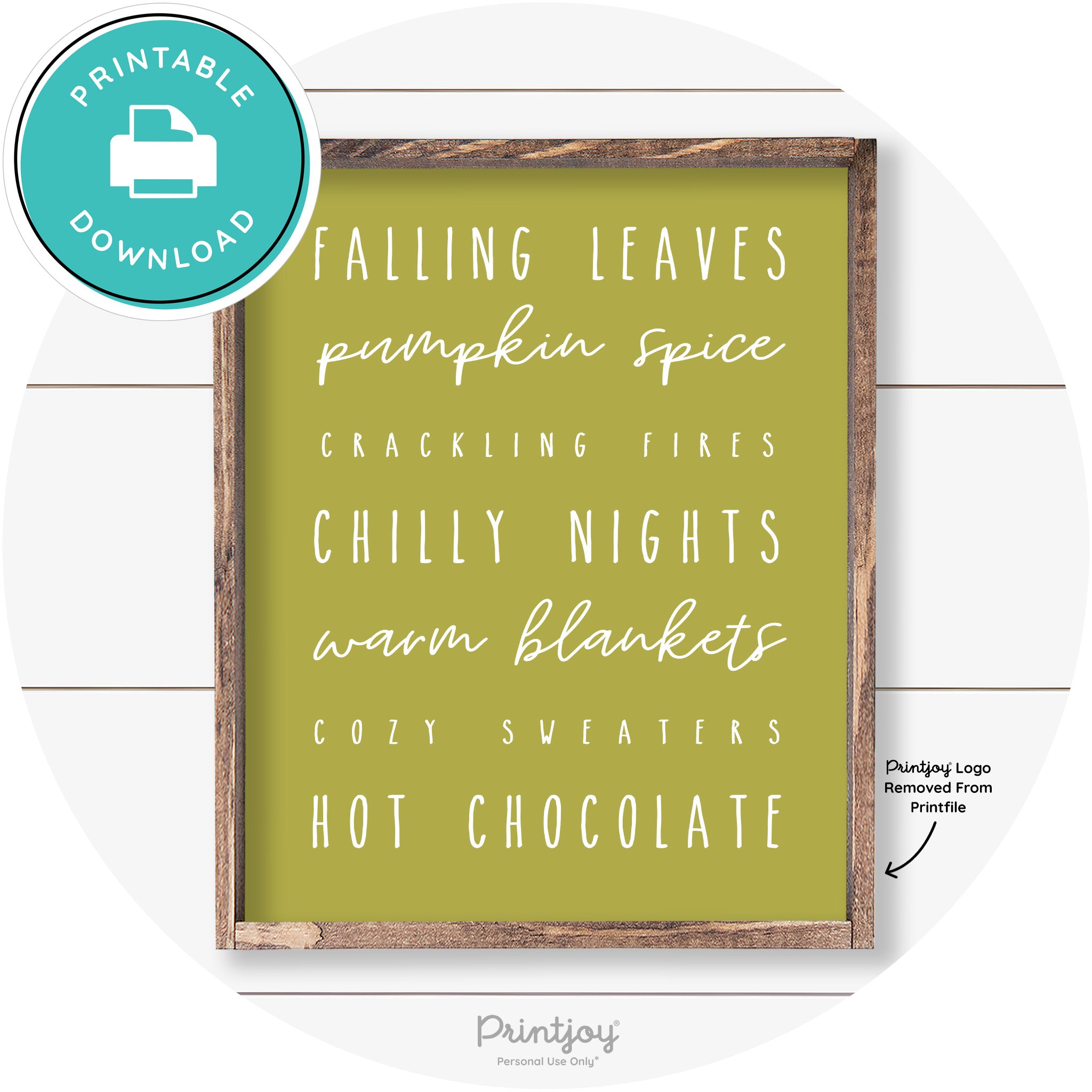 Fall Favorite Things Cute Farmhouse Autumn Wall Art Free Printable