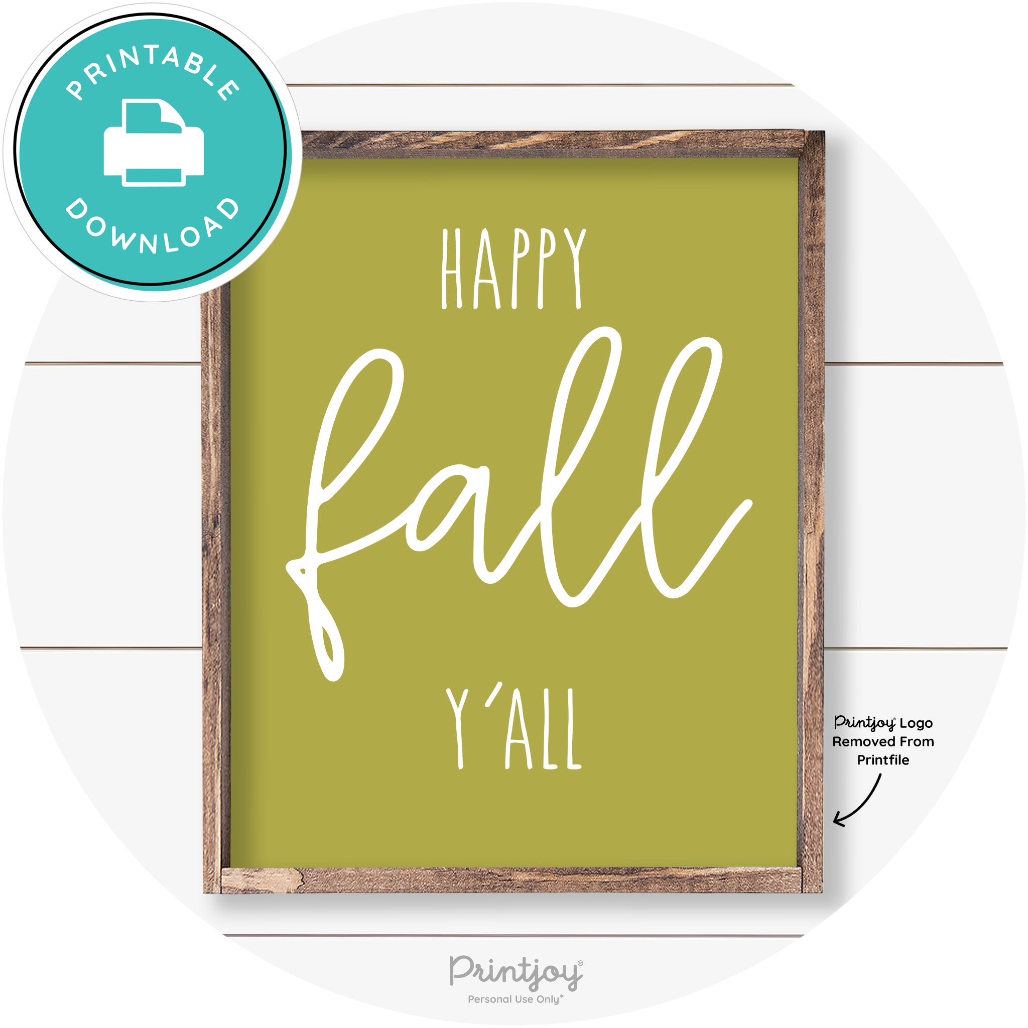 Happy Fall Y'all Cute Farmhouse Autumn Wall Art Decor Free Printable