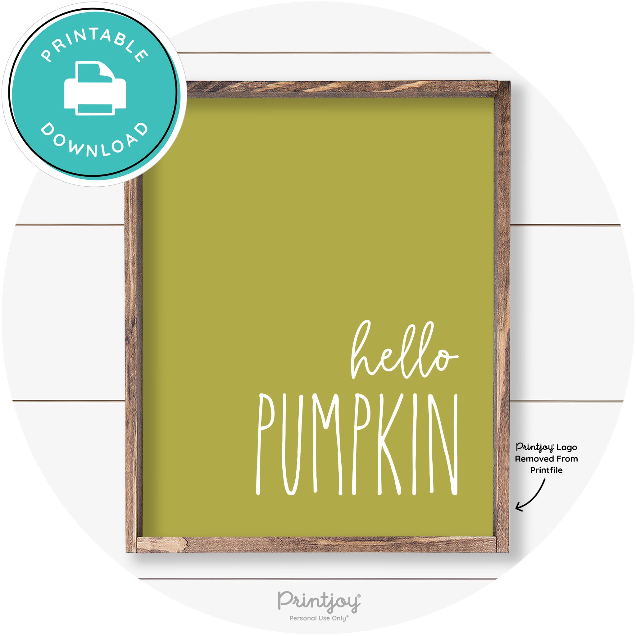 Hello Pumpkin Cute Fun Simple Farmhouse Wall Art Free Printable
