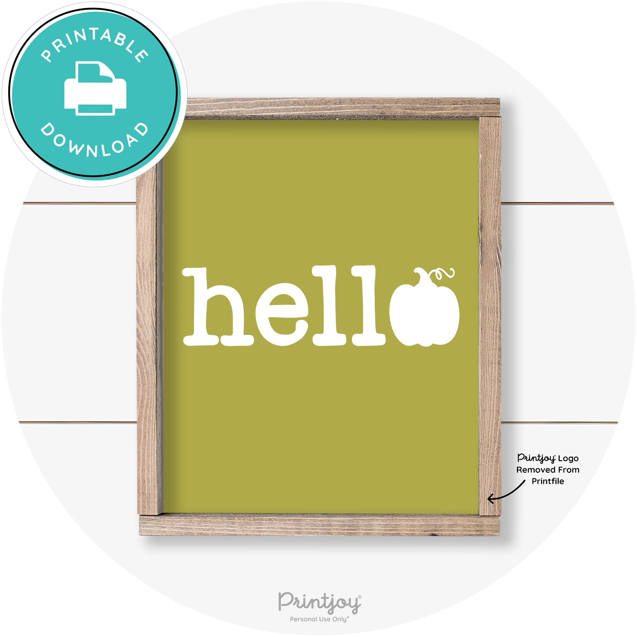 Hello Pumpkin Fall Autumn Cute Farmhouse Wall Art Free Printable