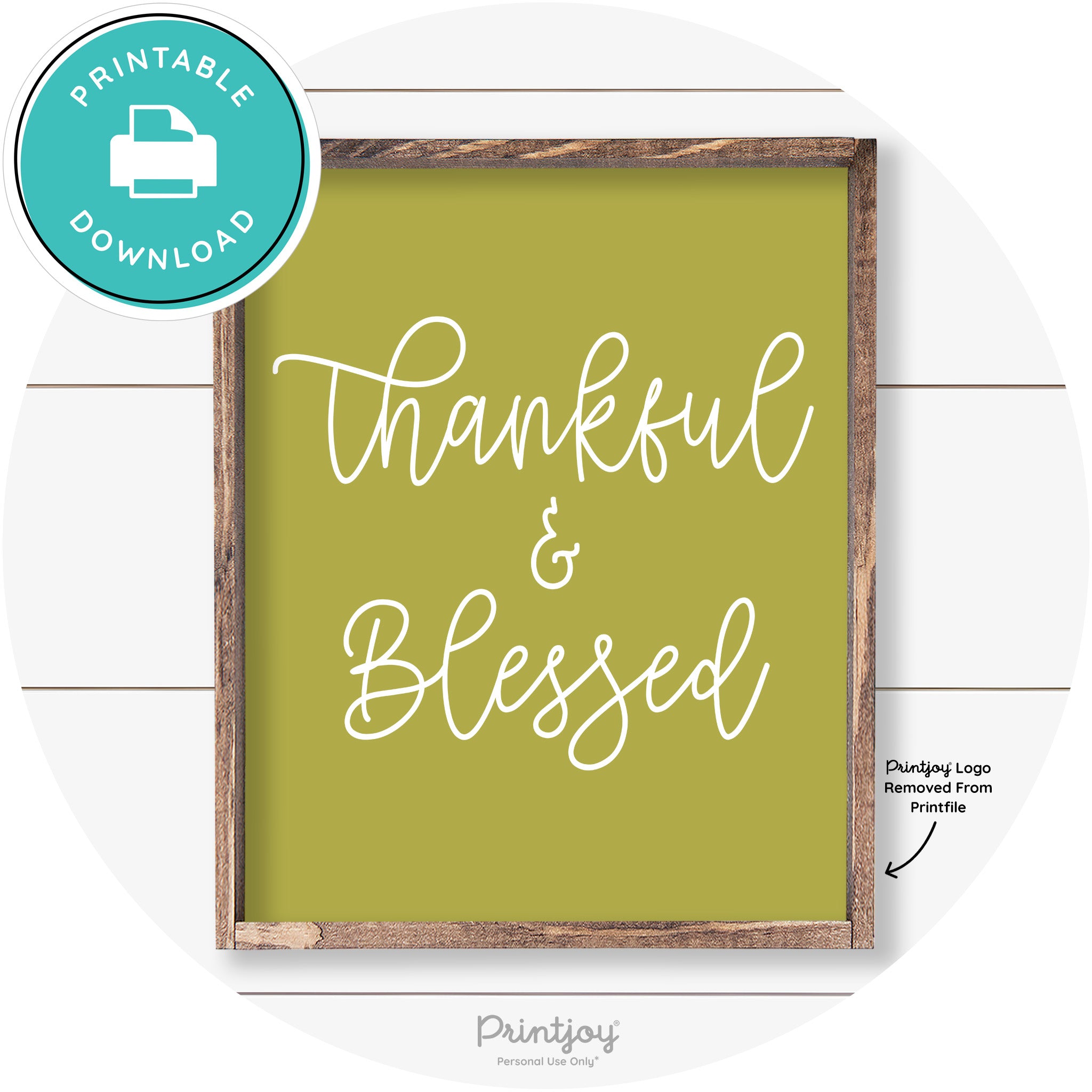 Thankful And Blessed Thanksgiving Farmhouse Wall Art Free Printable