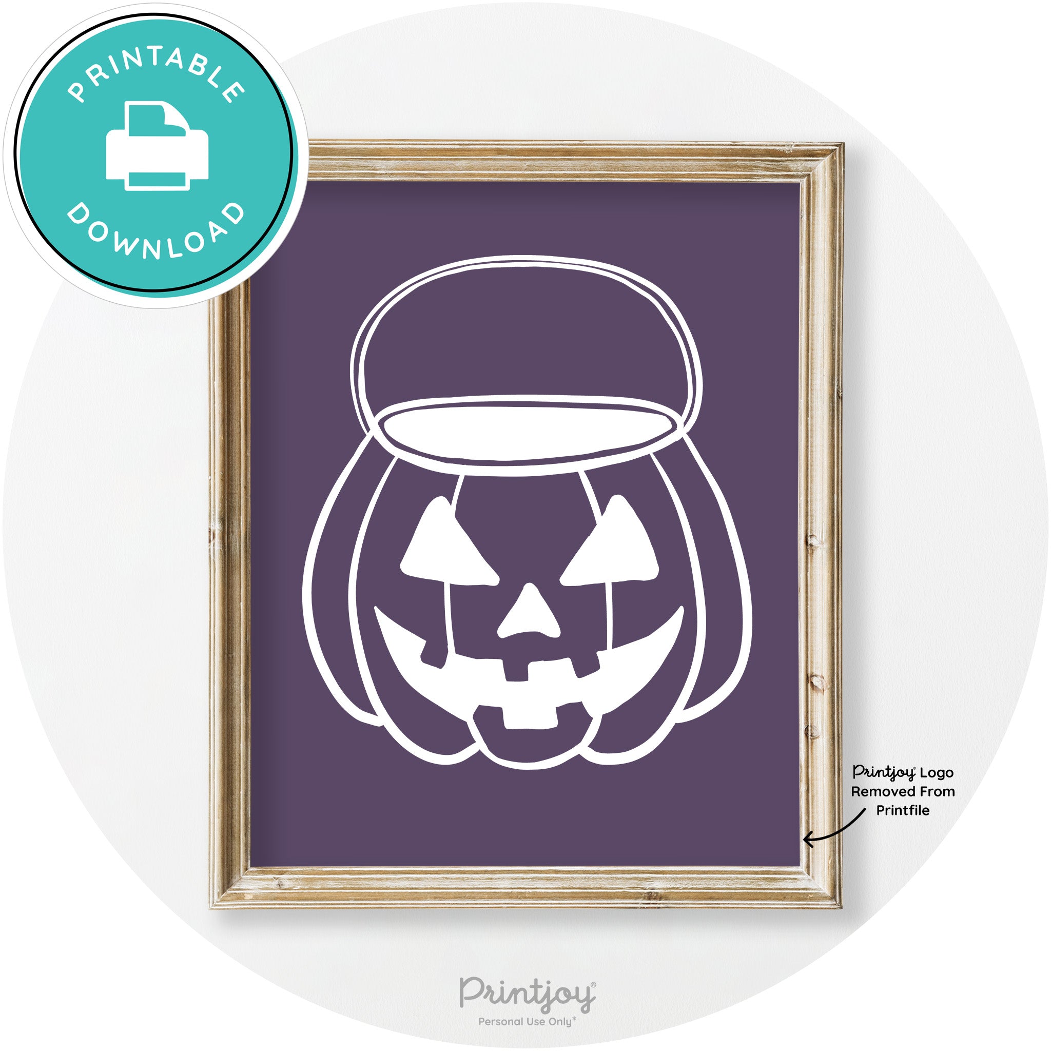 Jack O Lantern Treat Bucket Vintage Halloween Wall Art Free Printable
