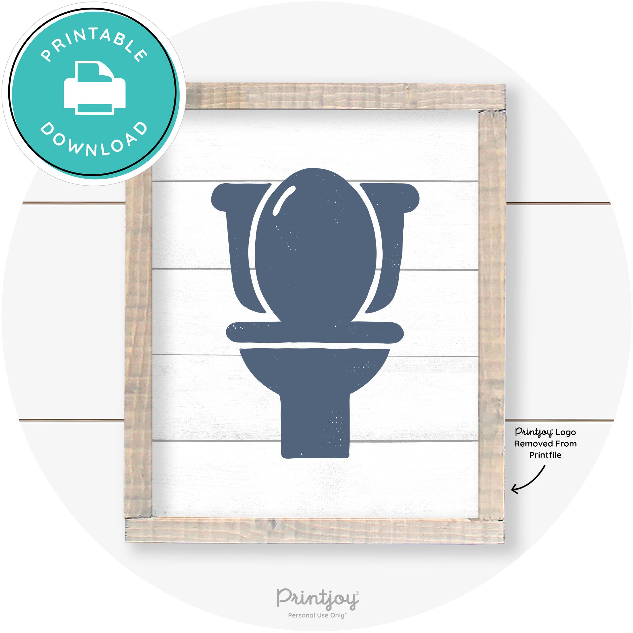 Toilet Seat Bathroom Sign Farmhouse Wall Art Decor Free Printable