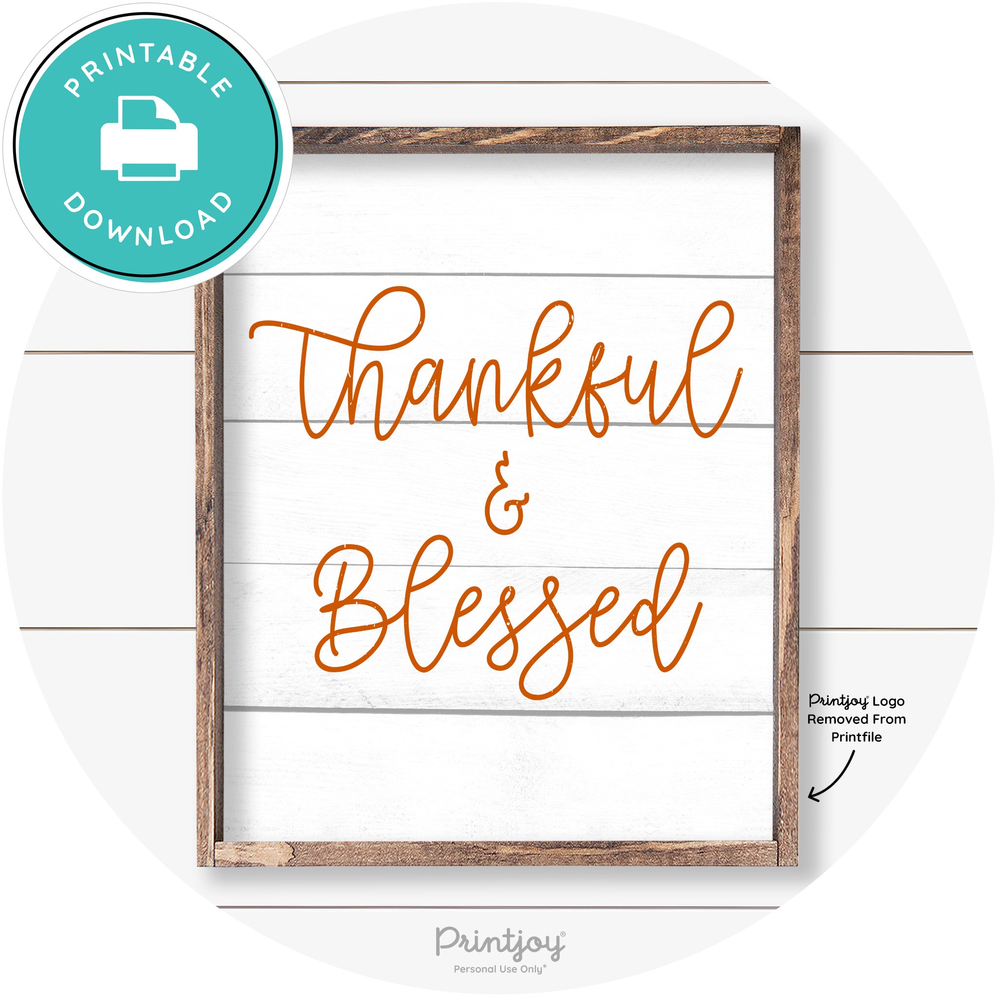 Thankful And Blessed Thanksgiving Farmhouse Wall Art Free Printable - Printjoy