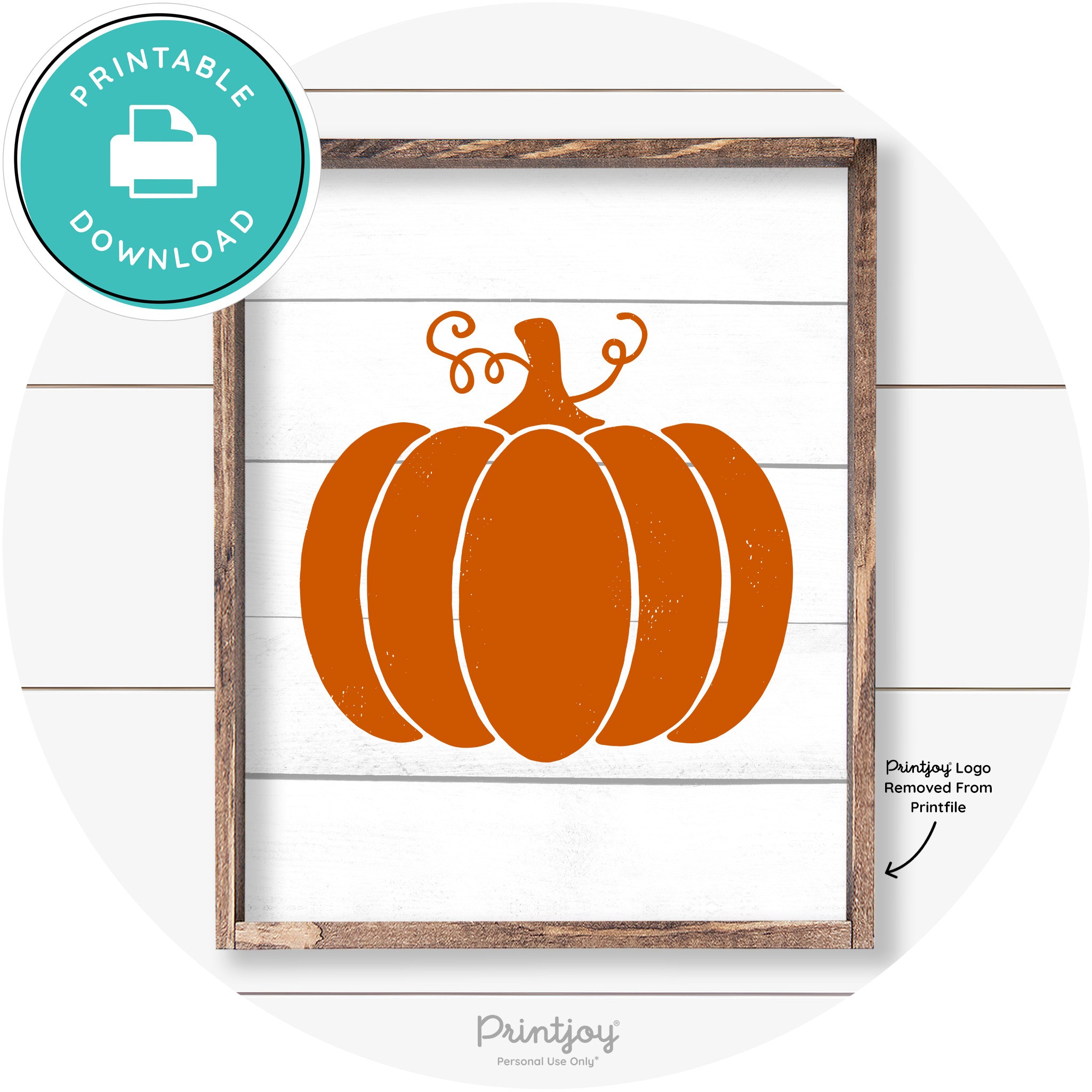 Pumpkin Thanksgiving Cute Farmhouse Wall Art Decor Free Printable - Printjoy