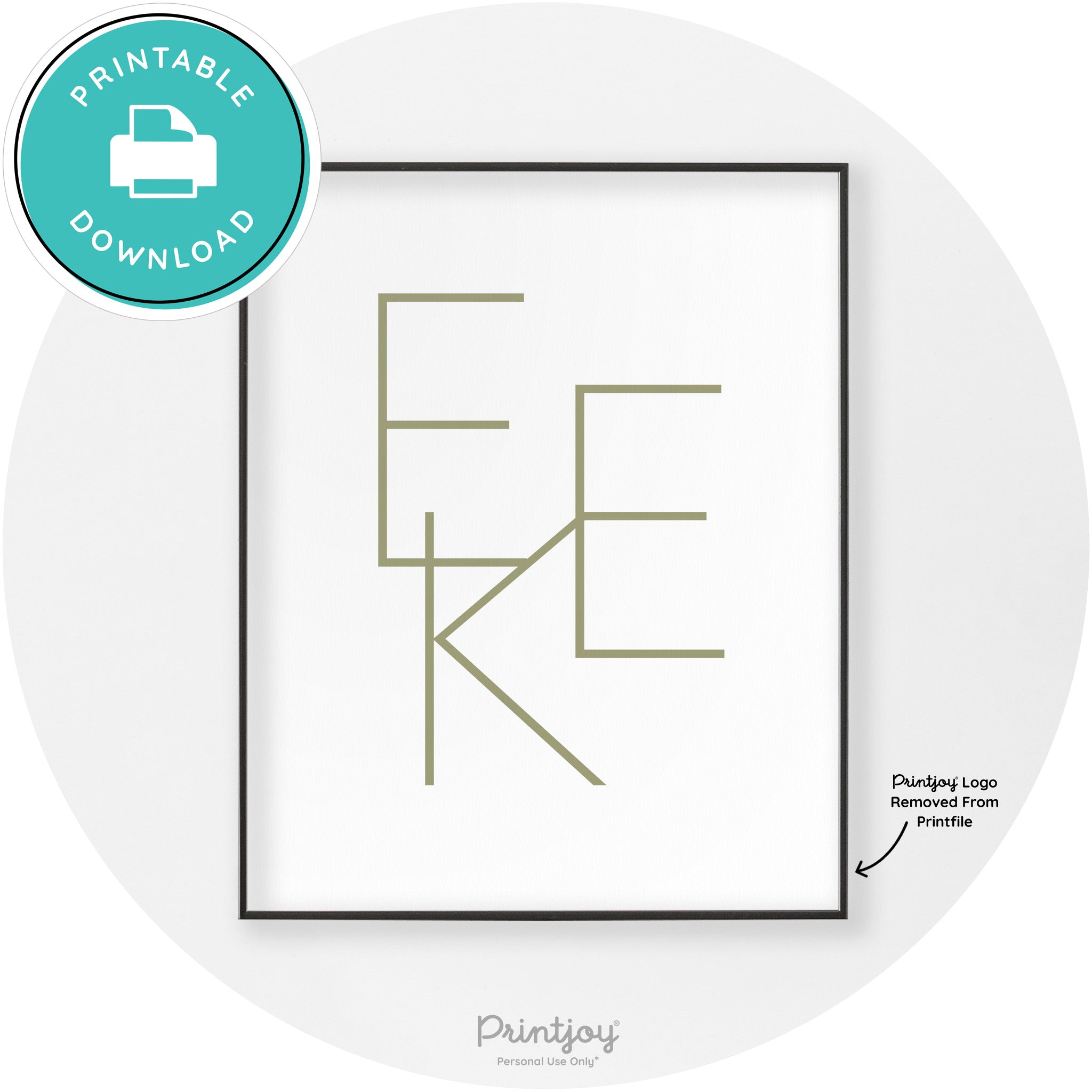 Eek Halloween Modern Chic Lettering Wall Art Decor Free Printable