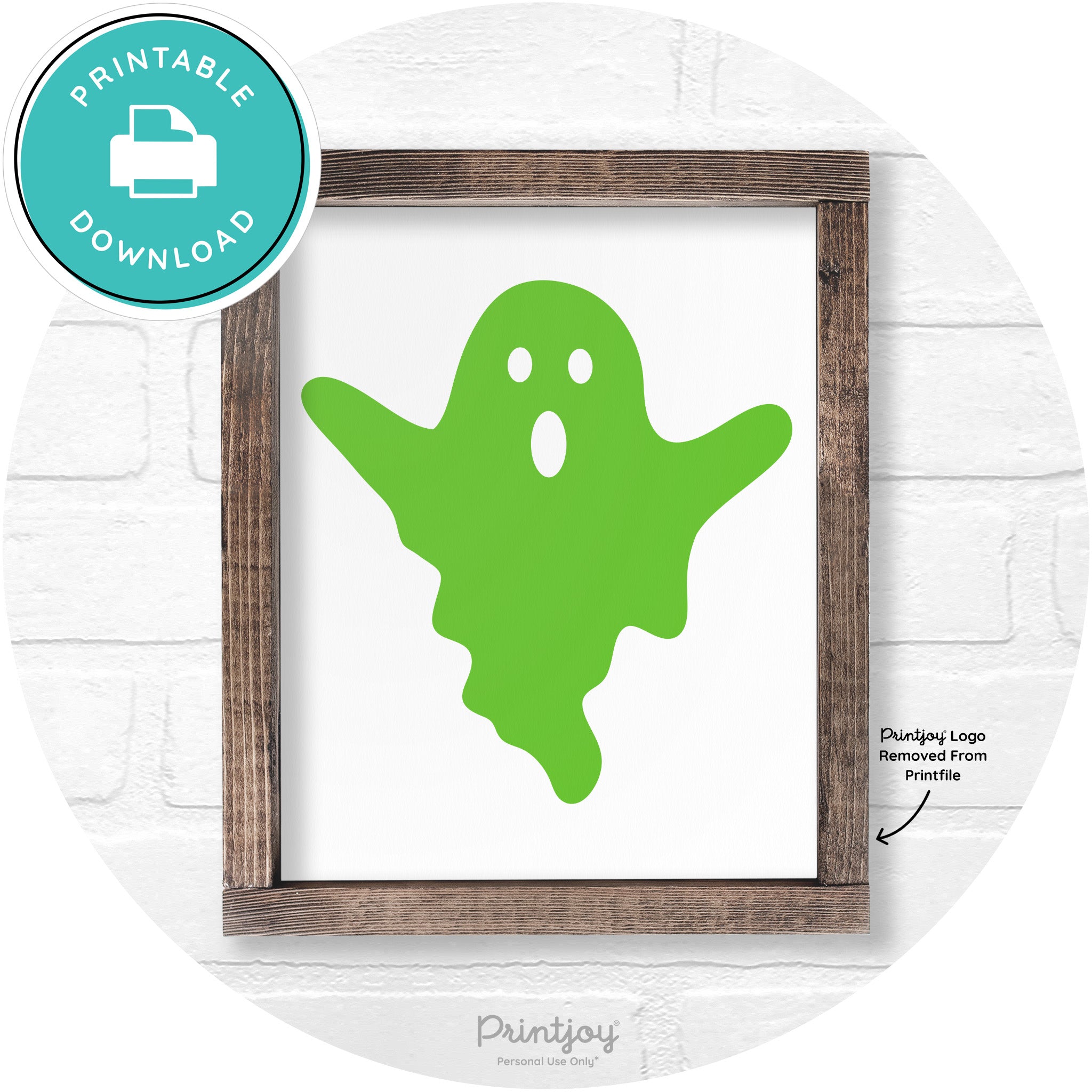 Halloween Cute Ghost Rustic Farmhouse Wall Art Free Printable