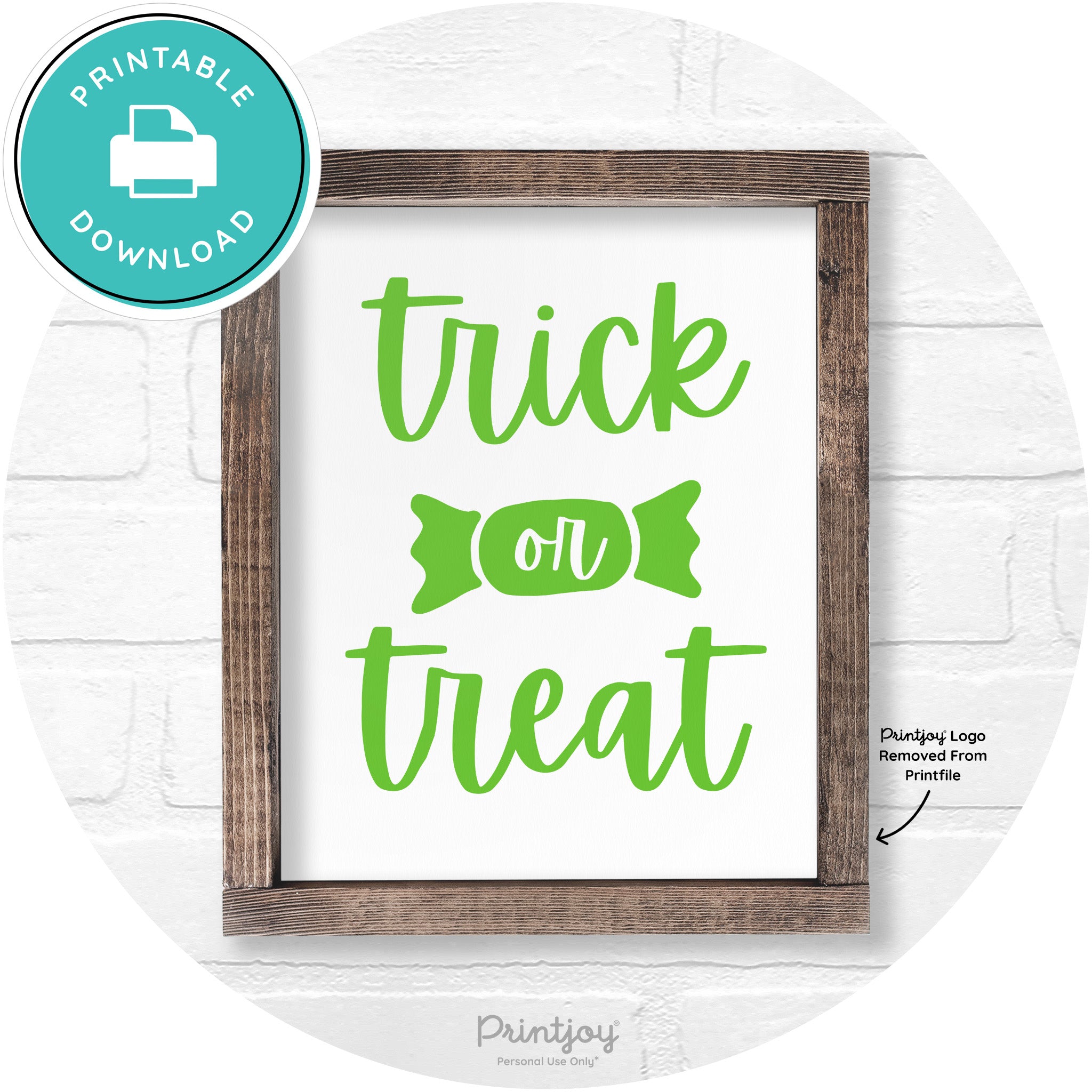 Trick Or Treat Halloween Rustic Farmhouse Wall Art Free Printable
