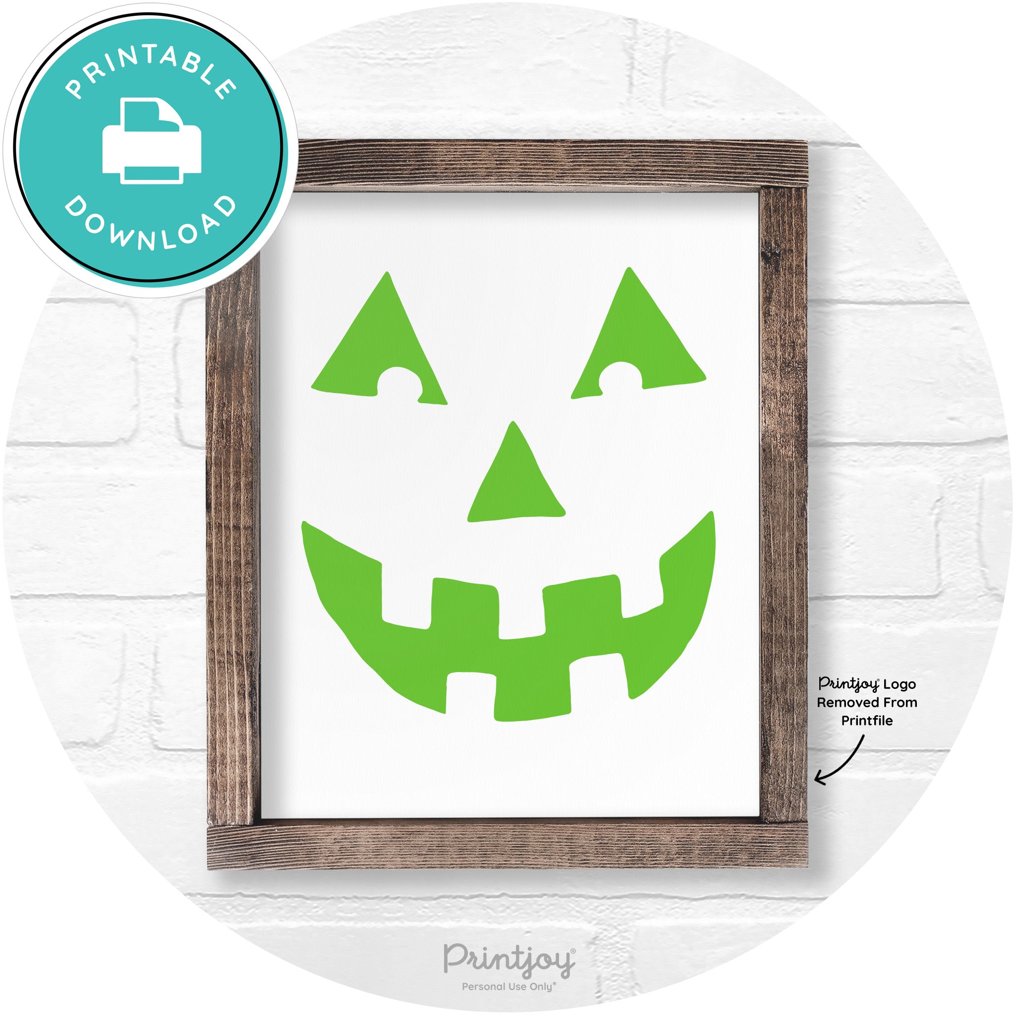 Jack O Lantern Halloween Rustic Farmhouse Wall Art Printable