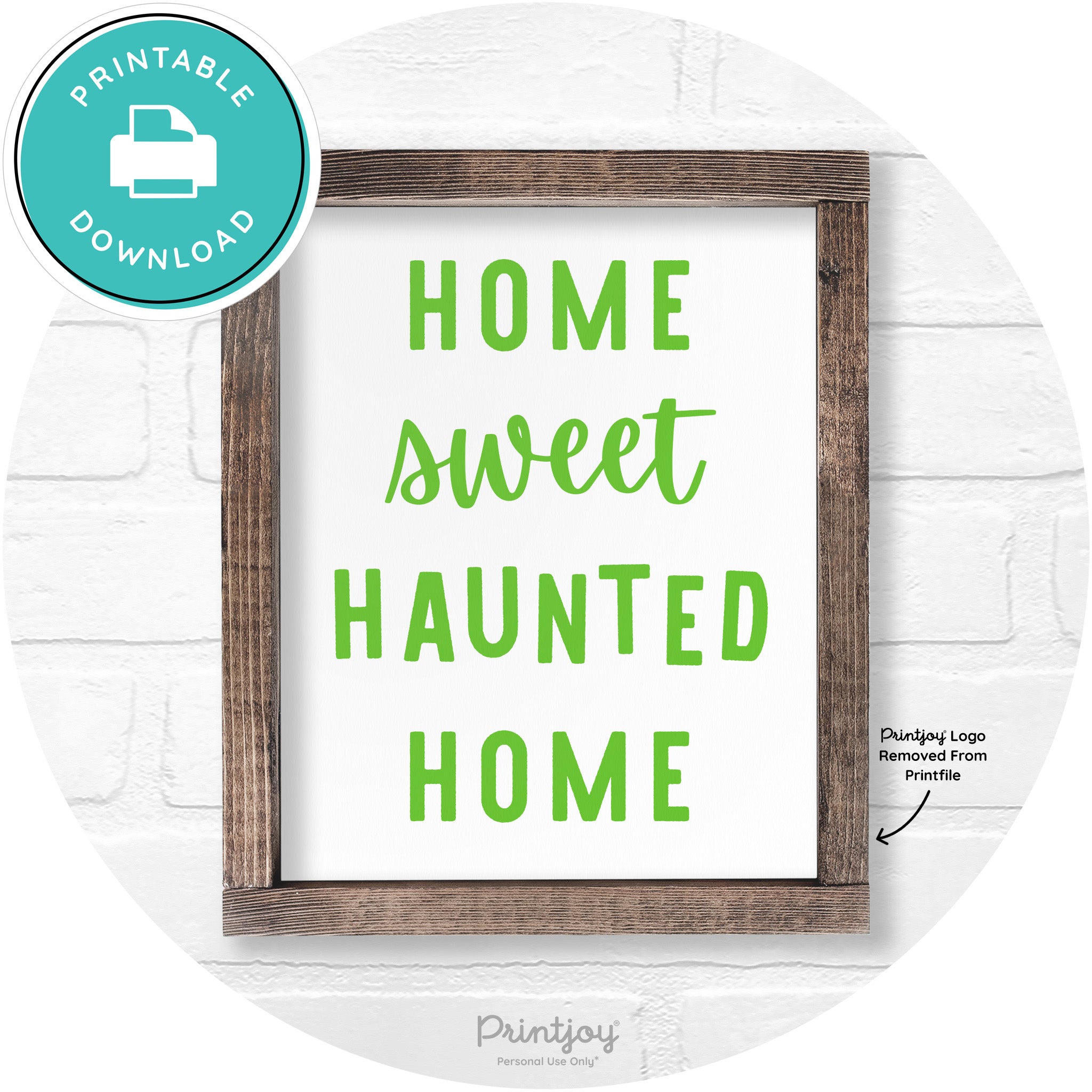Home Sweet Haunted Home Rustic Halloween Wall Art Printable