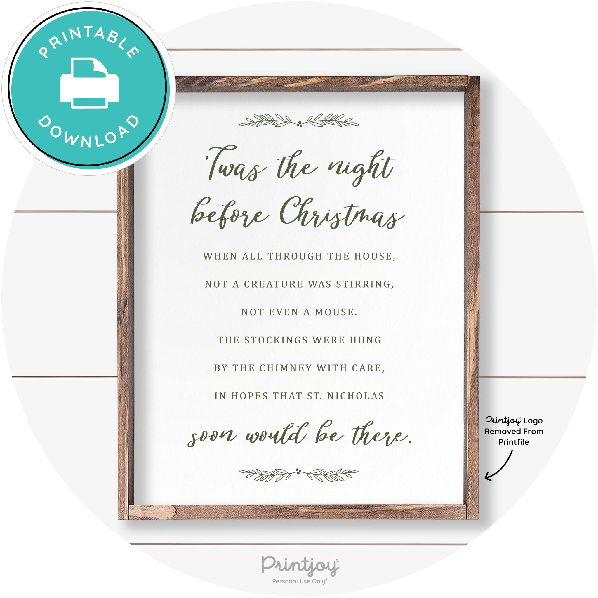 'Twas The Night Before Christmas Farmhouse Wall Art Free Printable