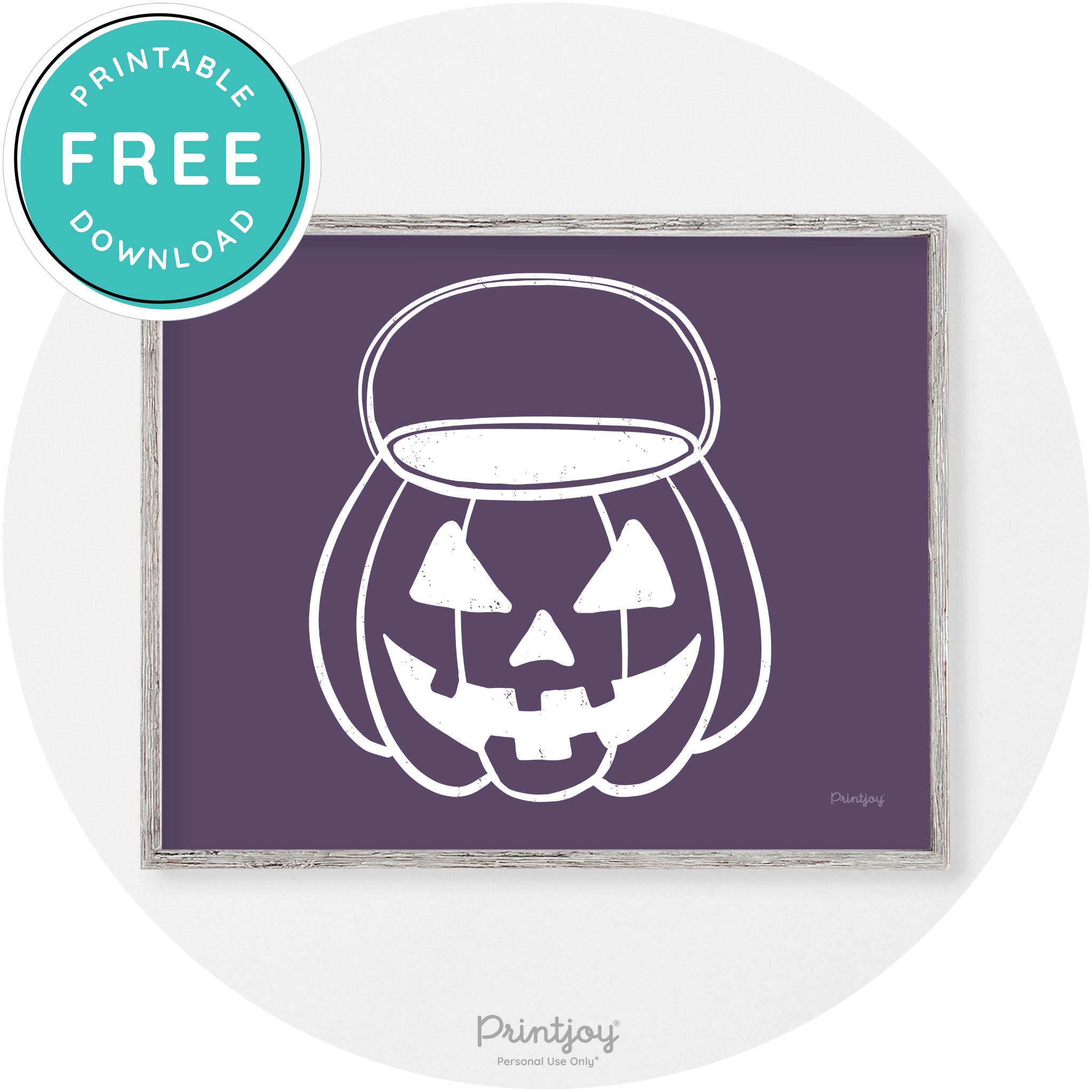 Jack O Lantern Treat Bucket Vintage Halloween Wall Art Free Printable - Printjoy