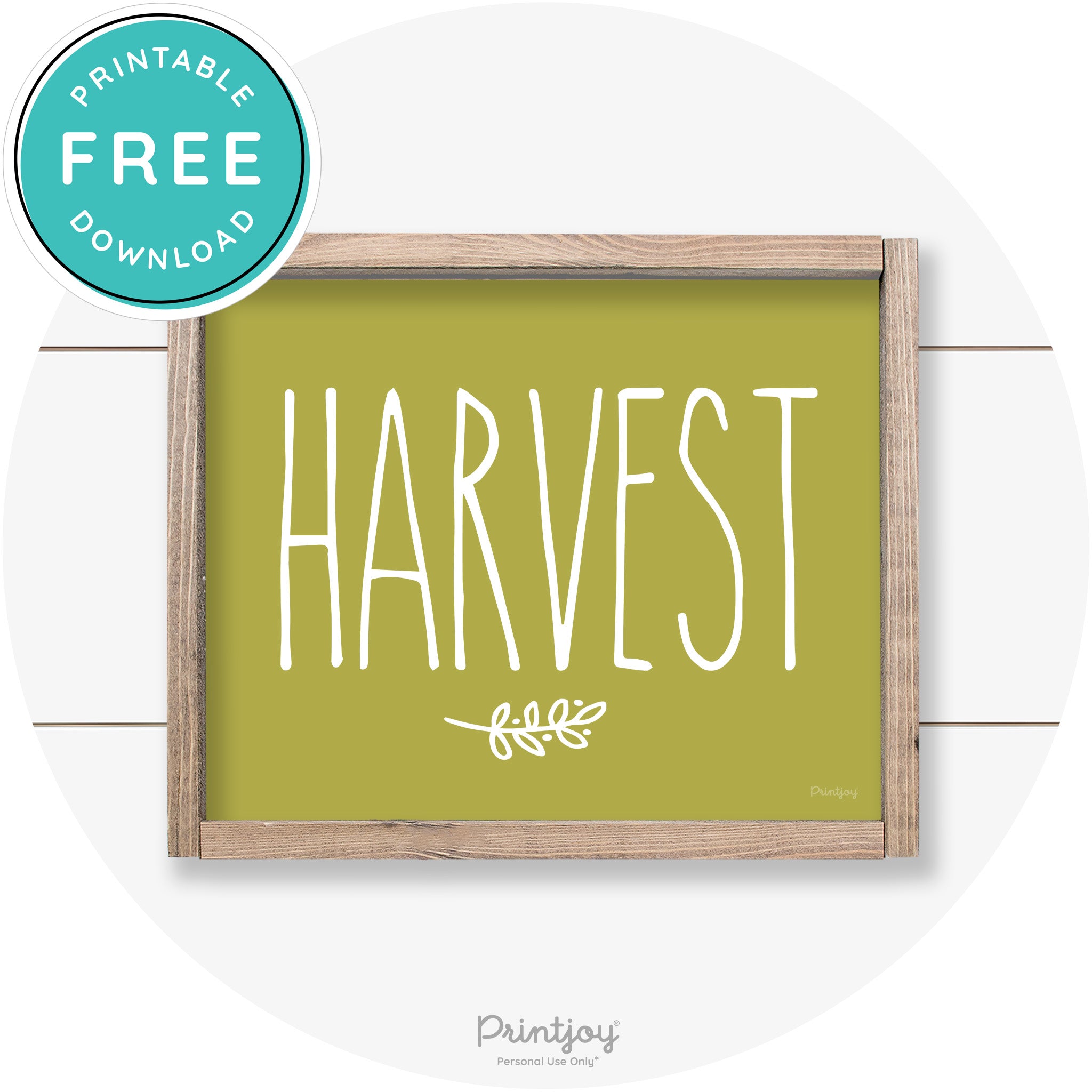 Fall Harvest Tall Letting Cute Farmhouse Wall Art Printable