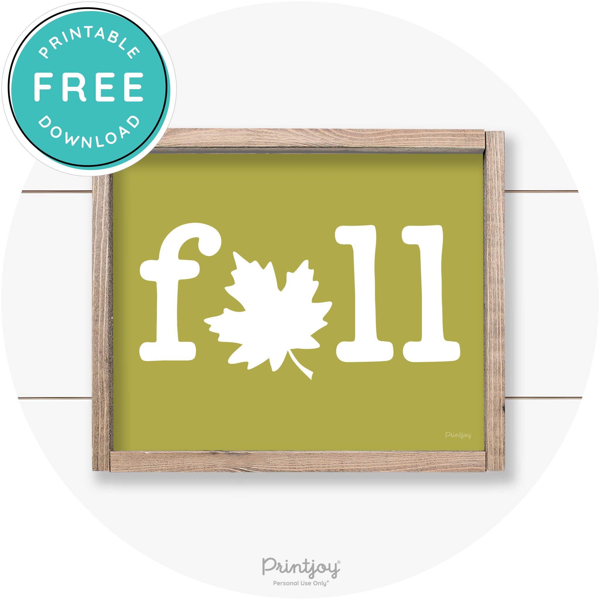 Fall Maple Leaf Cute Modern Farmhouse Wall Art Free Printable