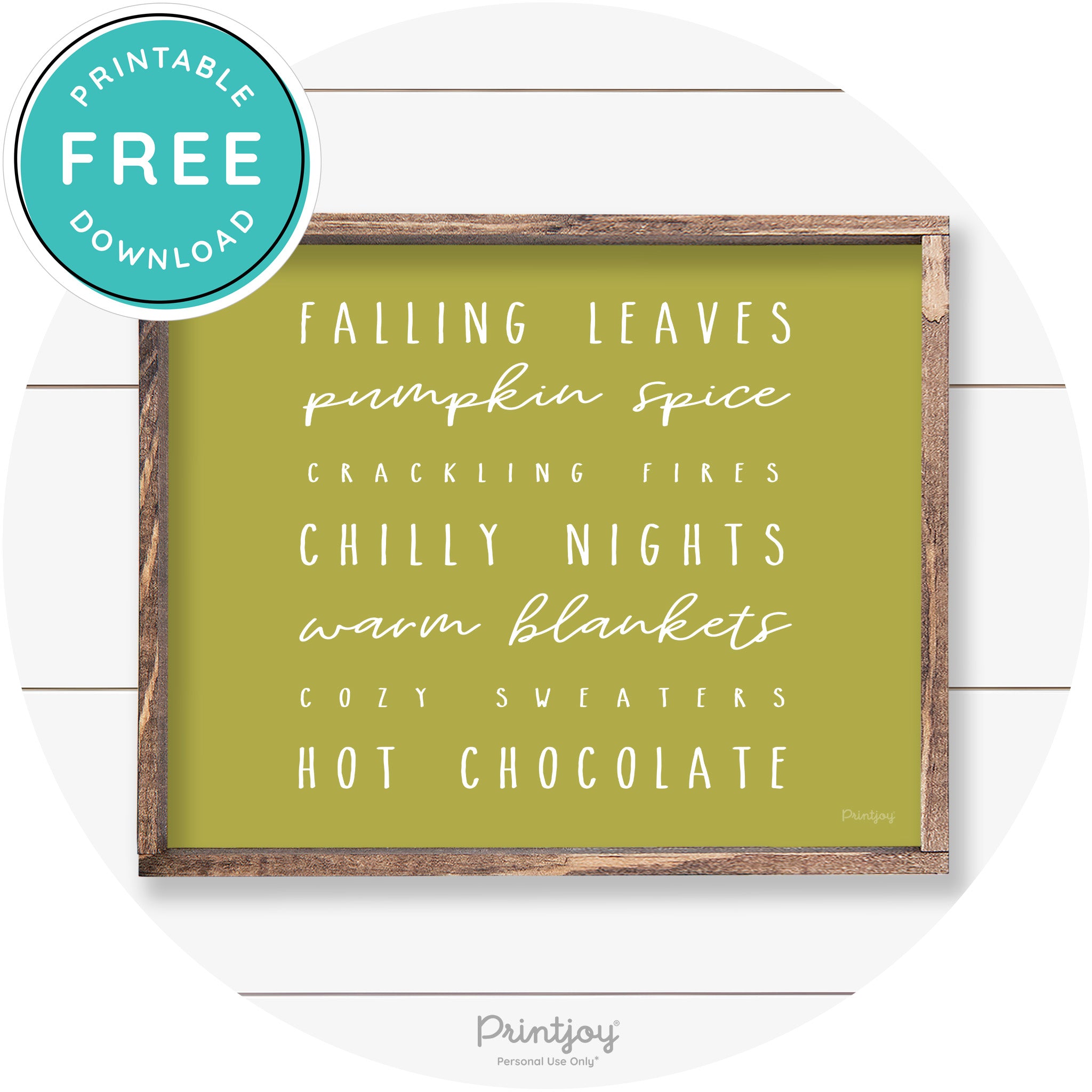 Fall Favorite Things Cute Farmhouse Autumn Wall Art Free Printable