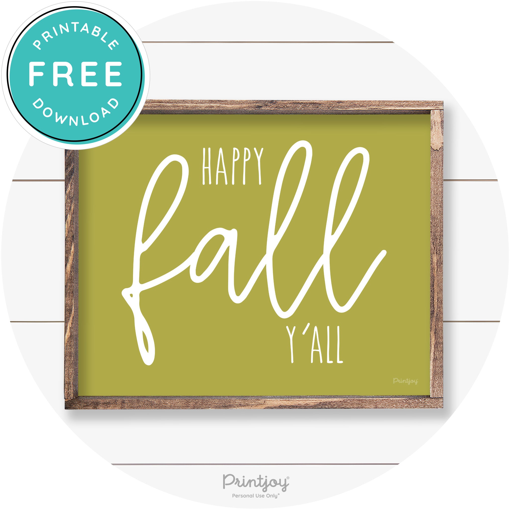 Happy Fall Y'all Cute Farmhouse Autumn Wall Art Decor Free Printable