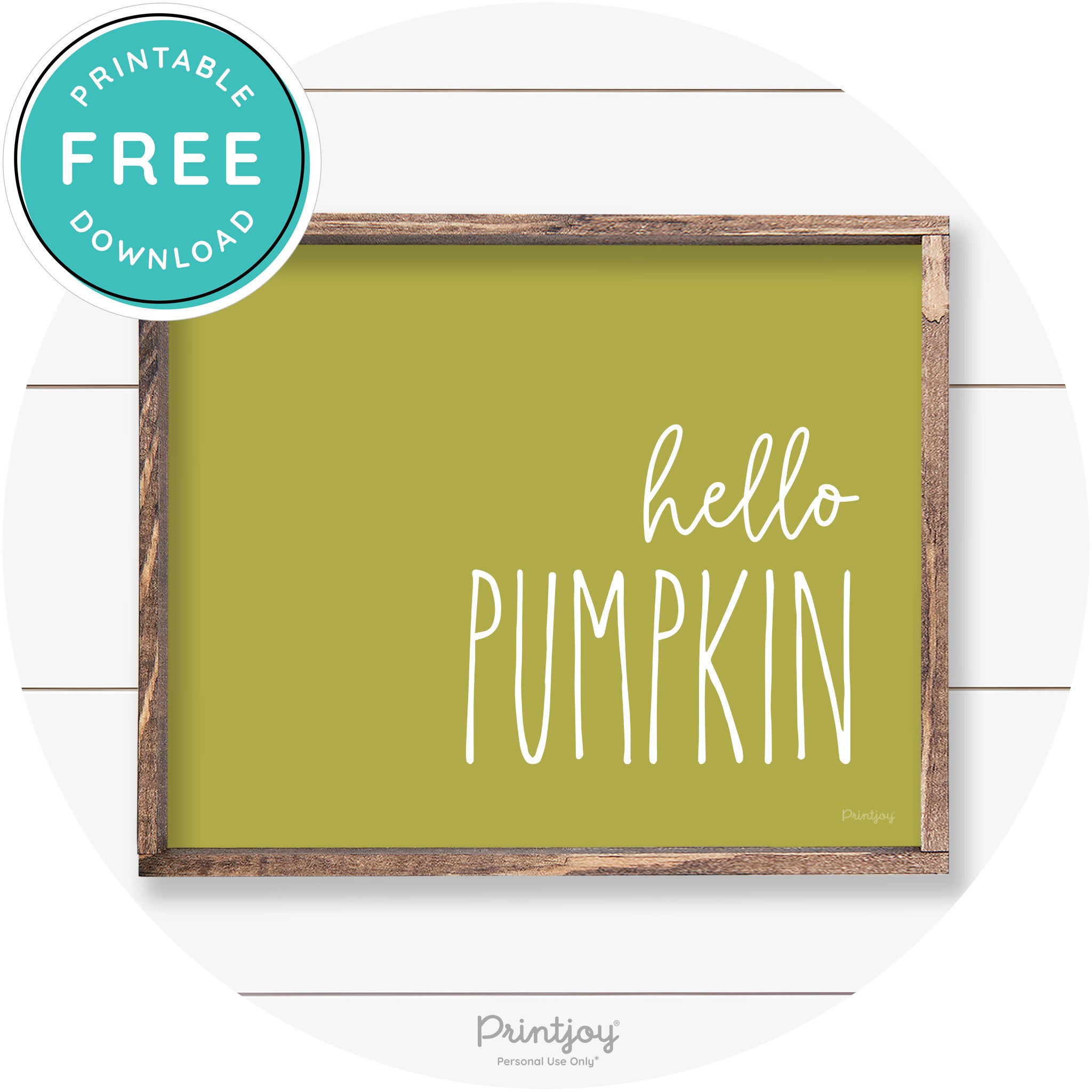 Hello Pumpkin Cute Fun Simple Farmhouse Wall Art Free Printable