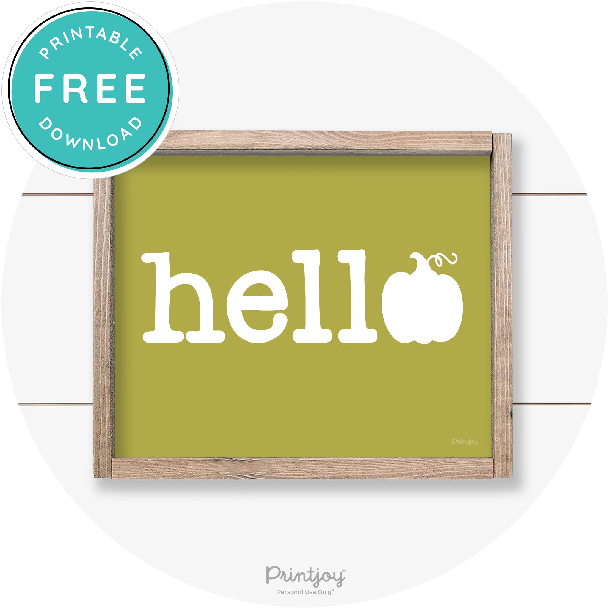 Hello Pumpkin Fall Autumn Cute Farmhouse Wall Art Free Printable