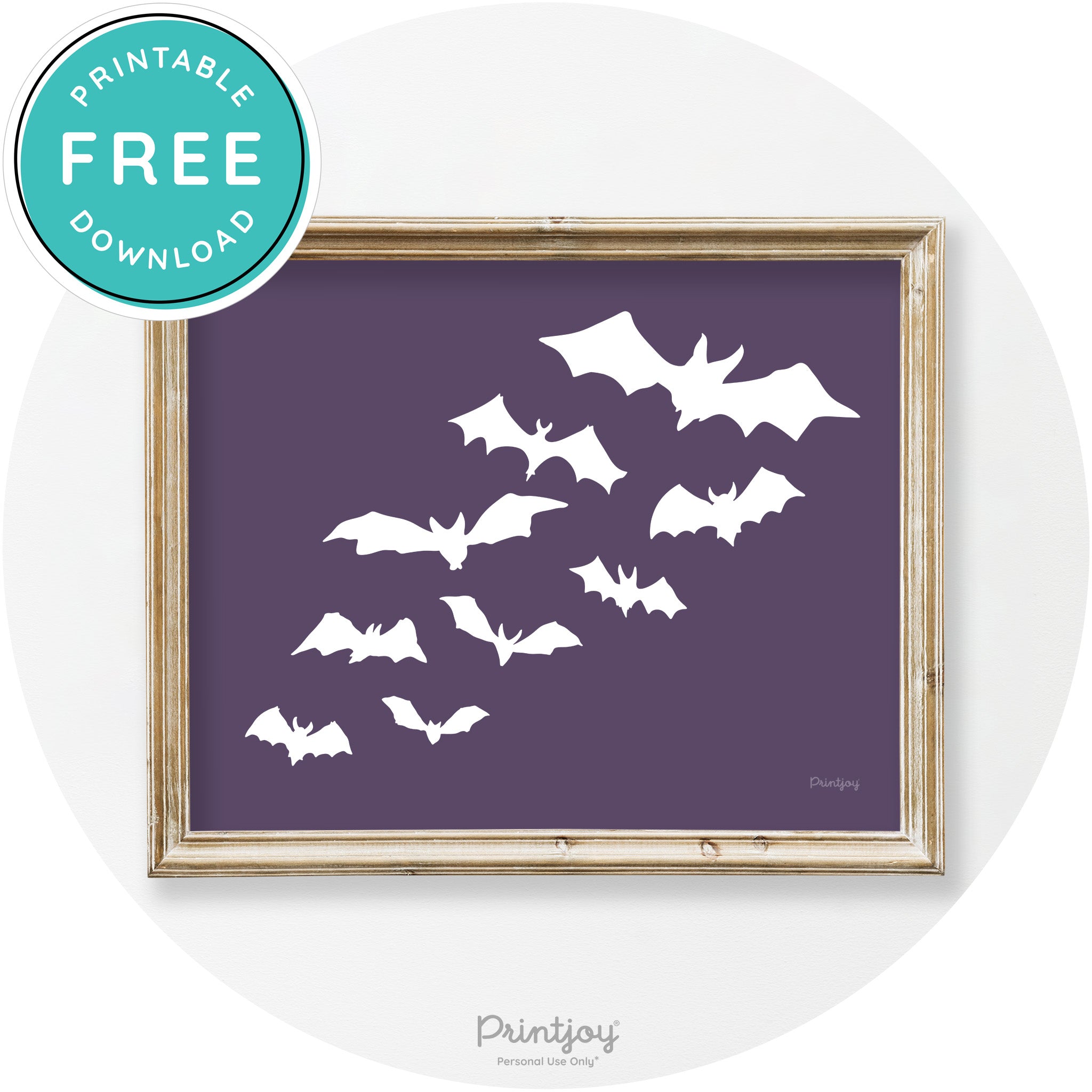 Halloween Bats Silhouette Modern Vintage Wall Art Free Printable