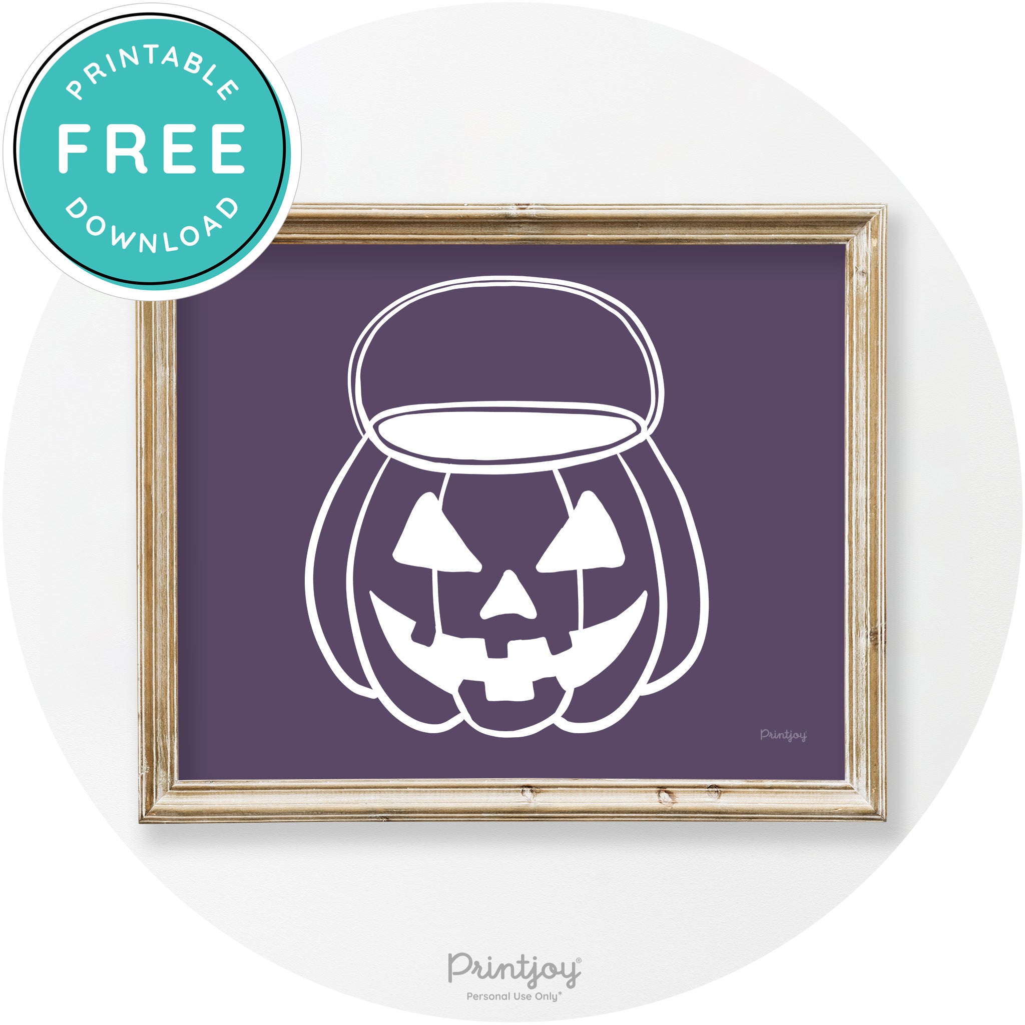Jack O Lantern Treat Bucket Vintage Halloween Wall Art Free Printable