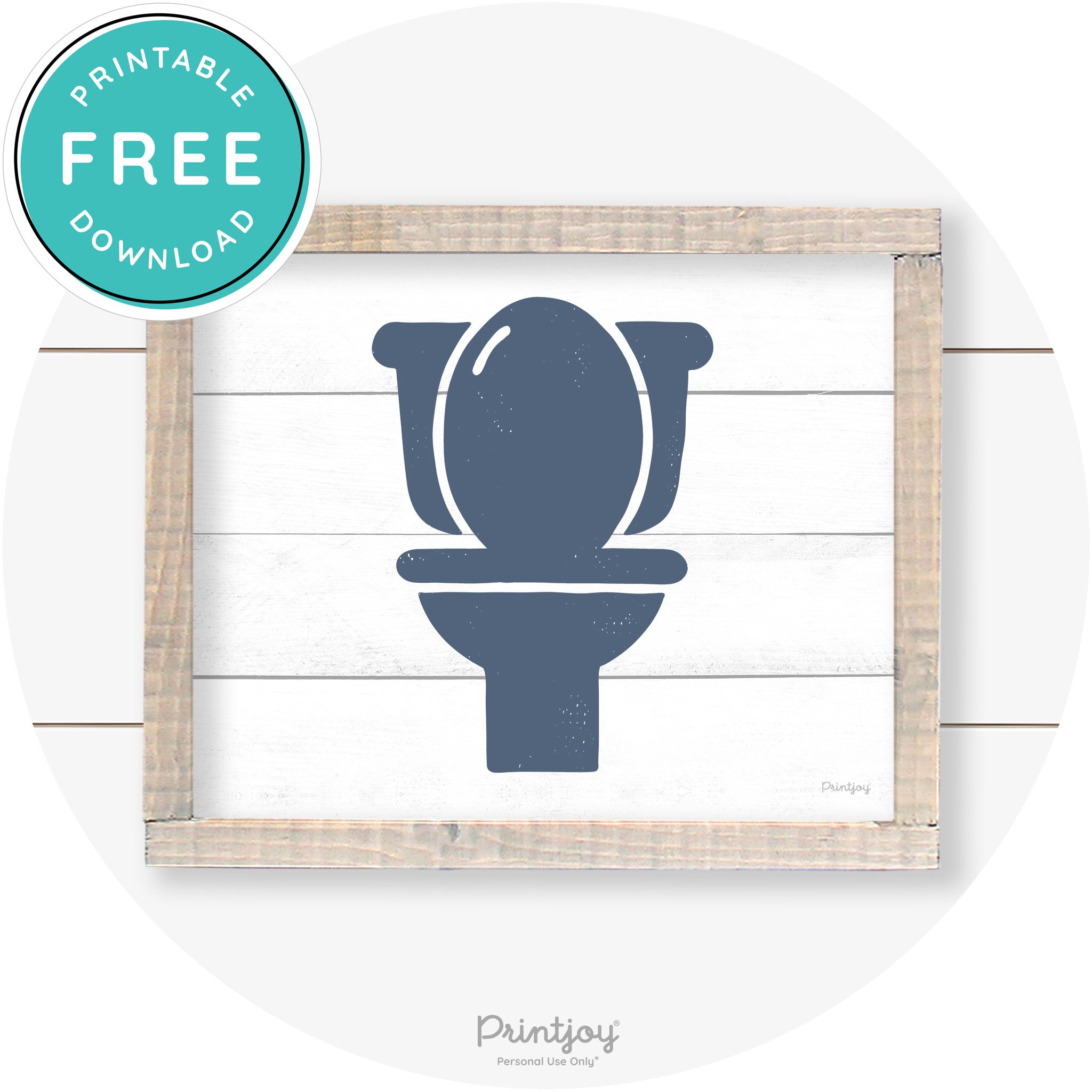 Toilet Seat Bathroom Sign Farmhouse Wall Art Decor Free Printable