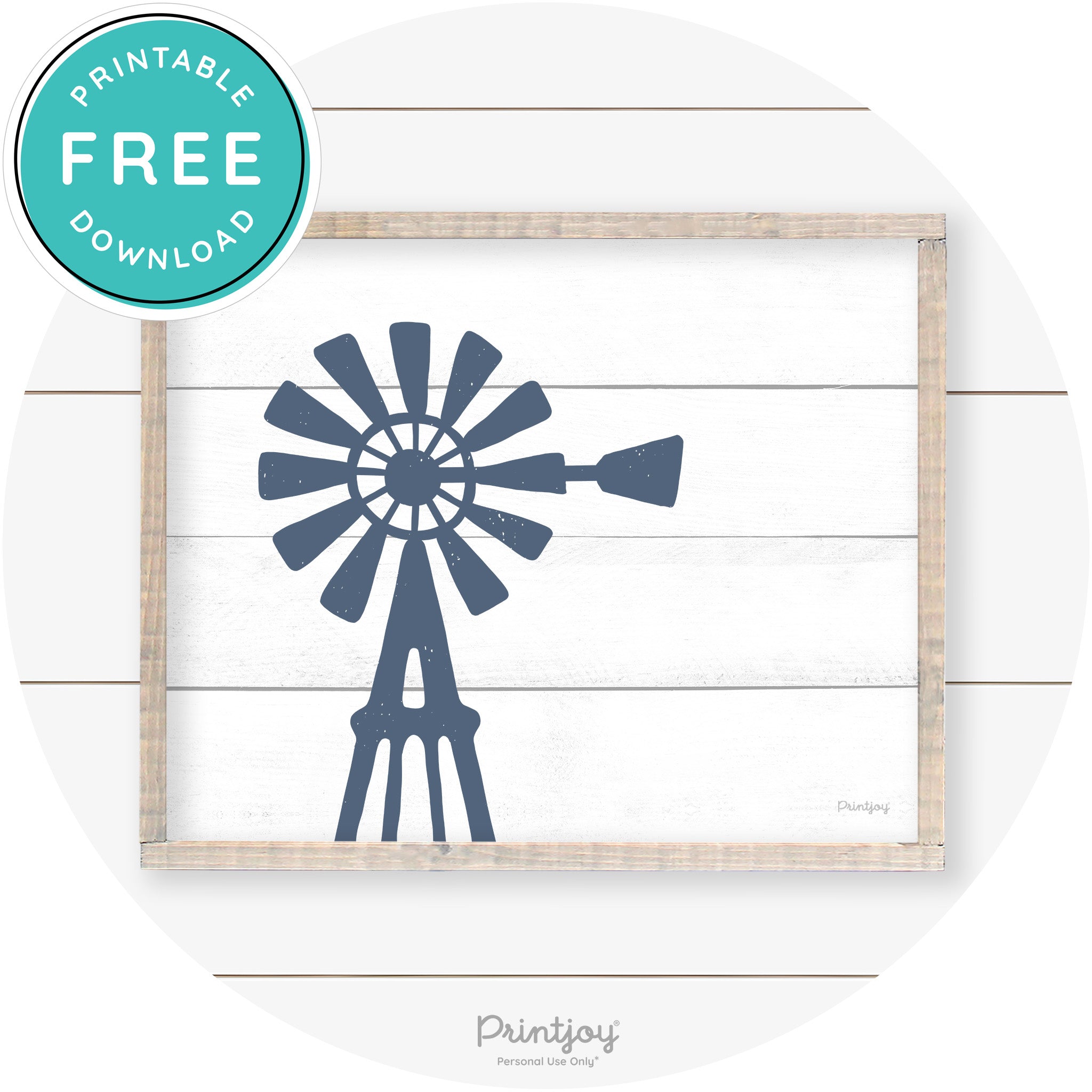 Windmill Rustic Farmhouse Living Room Wall Art Decor Free Printable