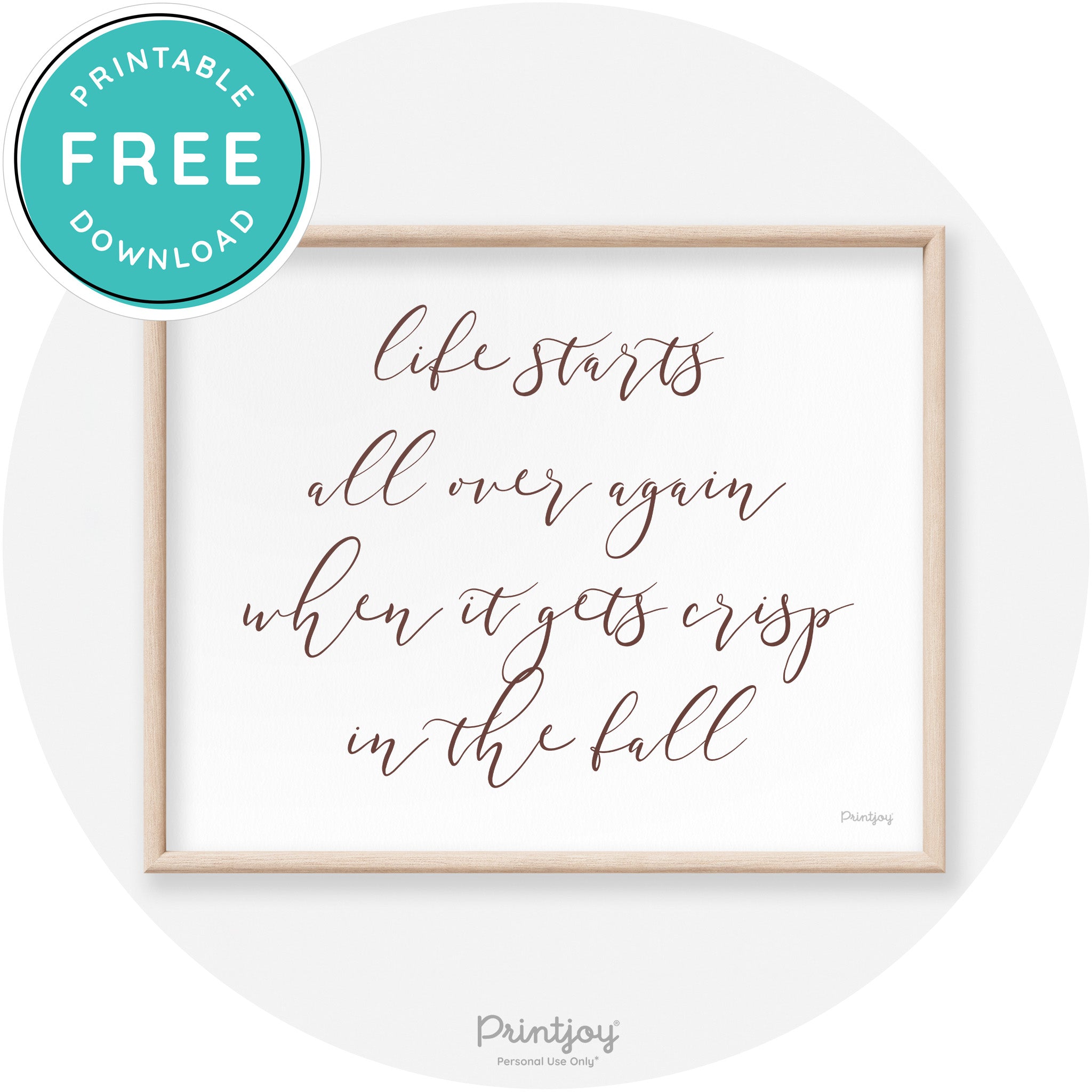 Fall Quote Modern Transitional Decor Wall Art Printable