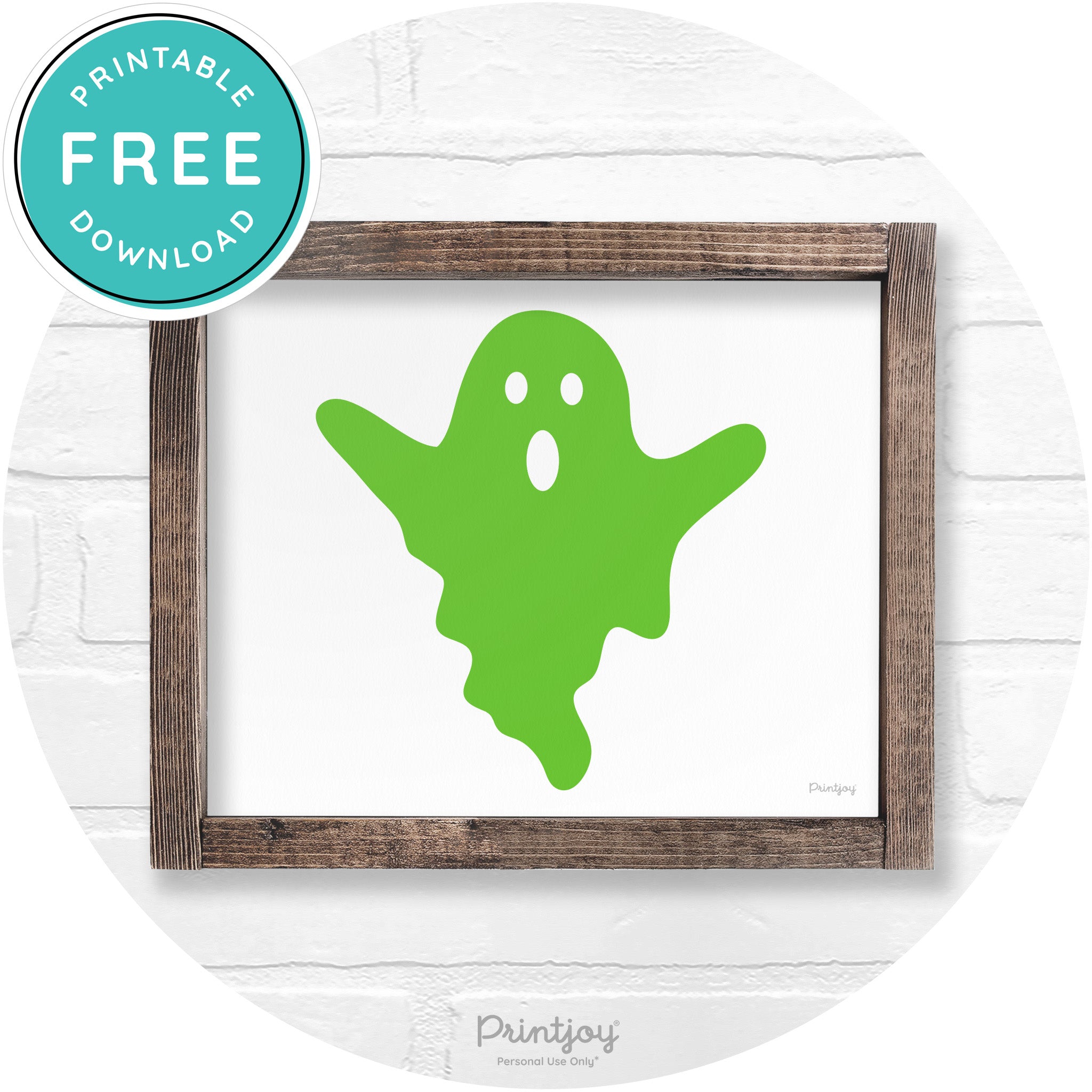 Halloween Cute Ghost Rustic Farmhouse Wall Art Free Printable