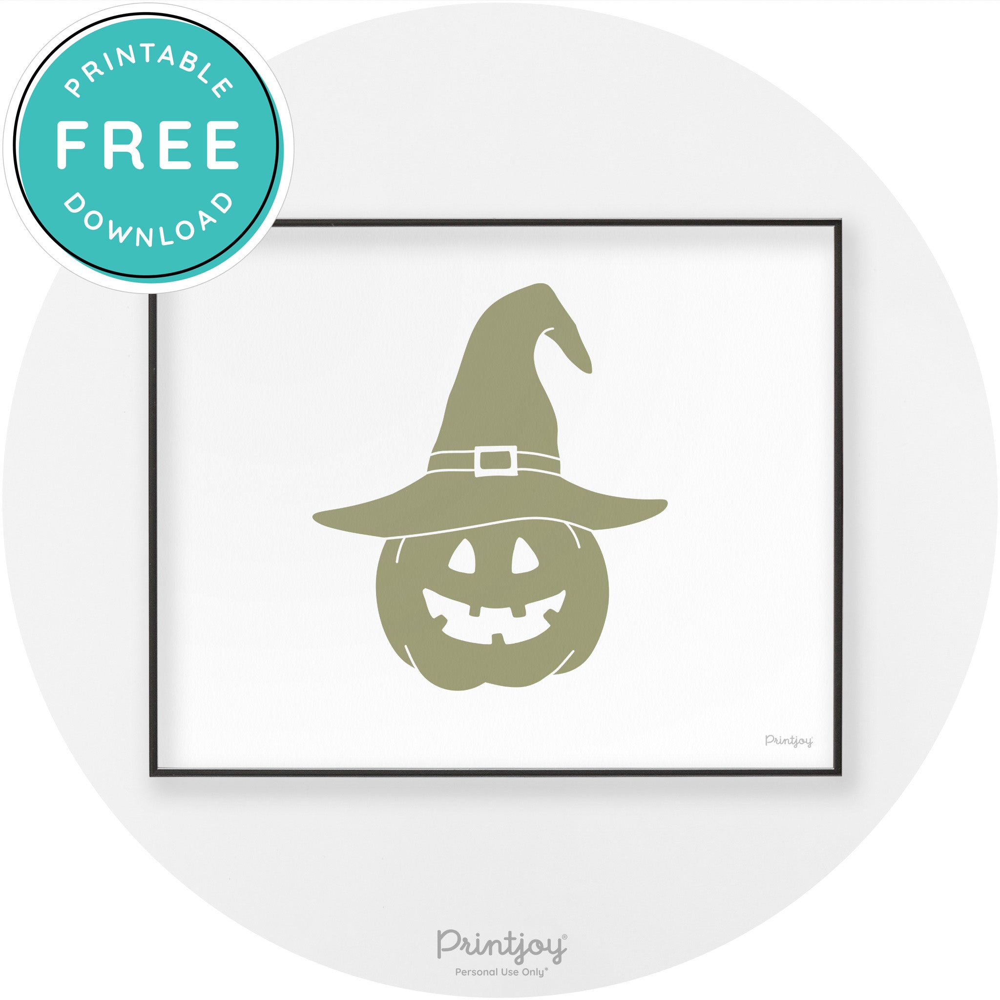 Halloween Cute Witch Jack O Lantern Chic Wall Art Printable