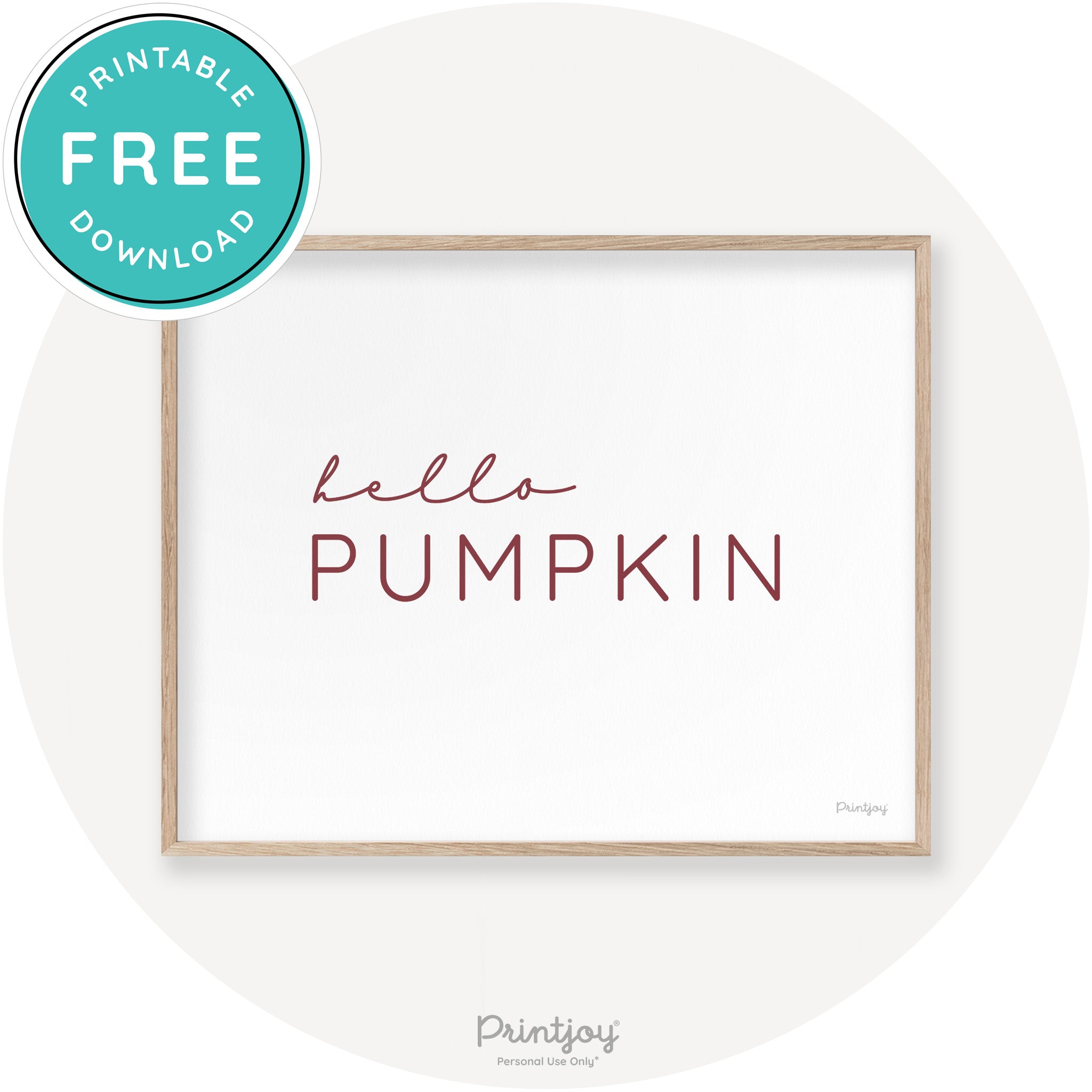 Hello Pumpkin Simple Cute Modern Chic Decor Wall Art Printable