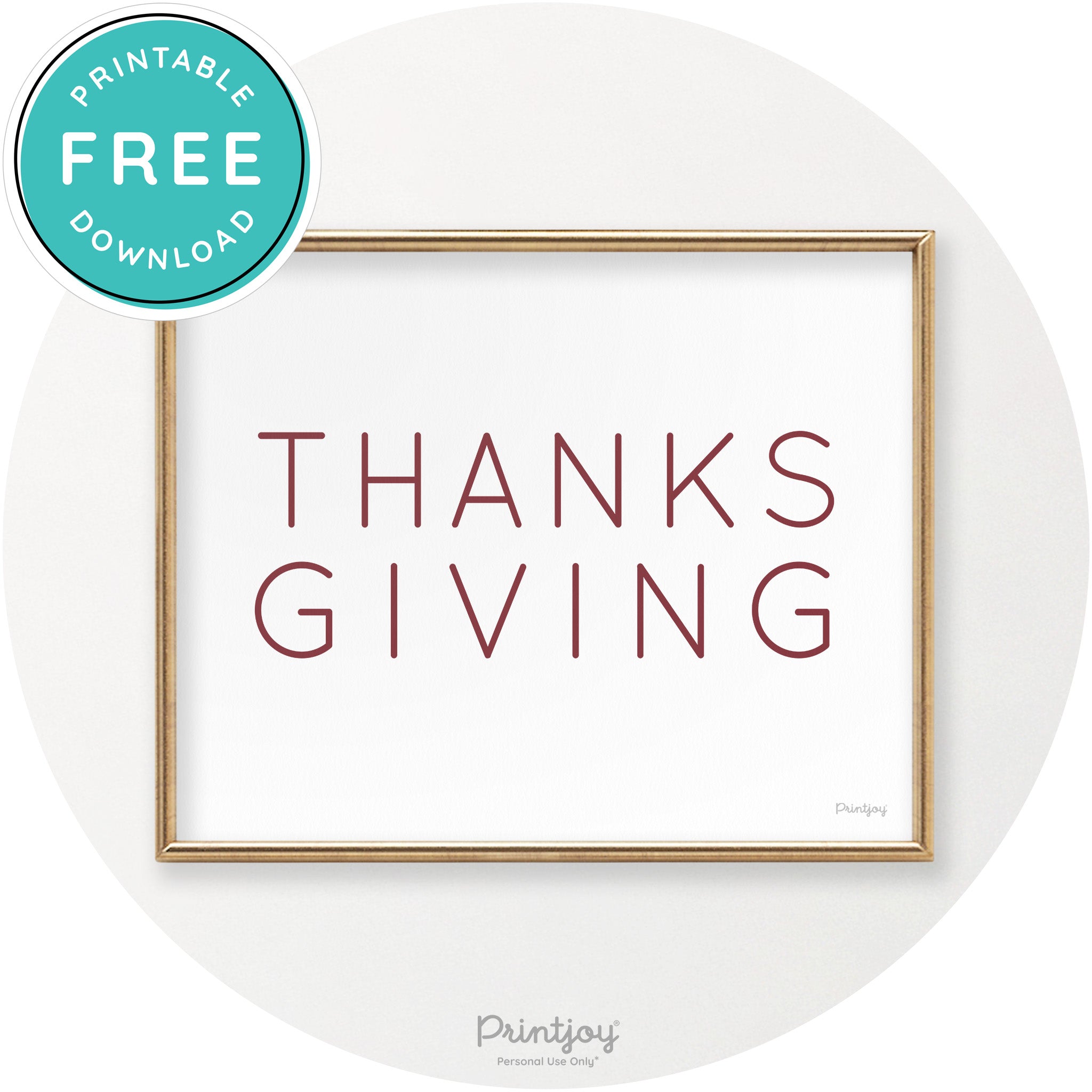 Thanksgiving Cute Typography Modern Chic Wall Art Printable