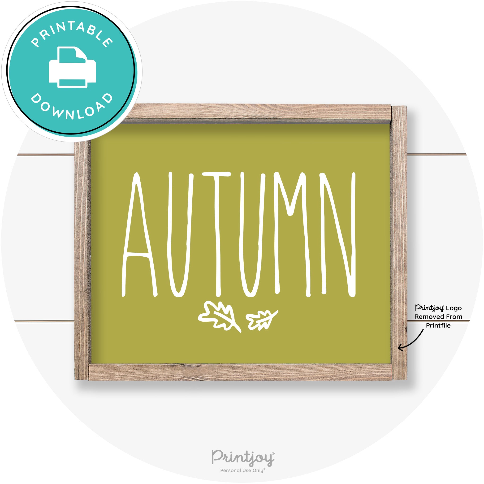 Autumn Leaves Cute Farmhouse Wall Art Decor Free Printable