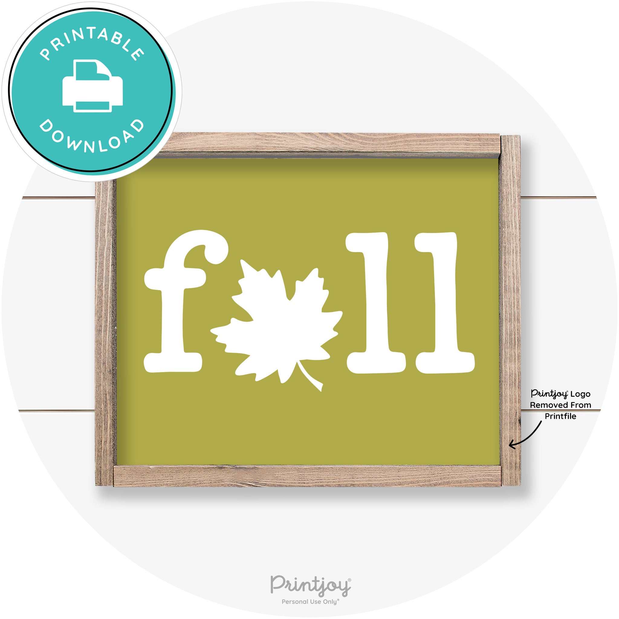 Fall Maple Leaf Cute Modern Farmhouse Wall Art Free Printable