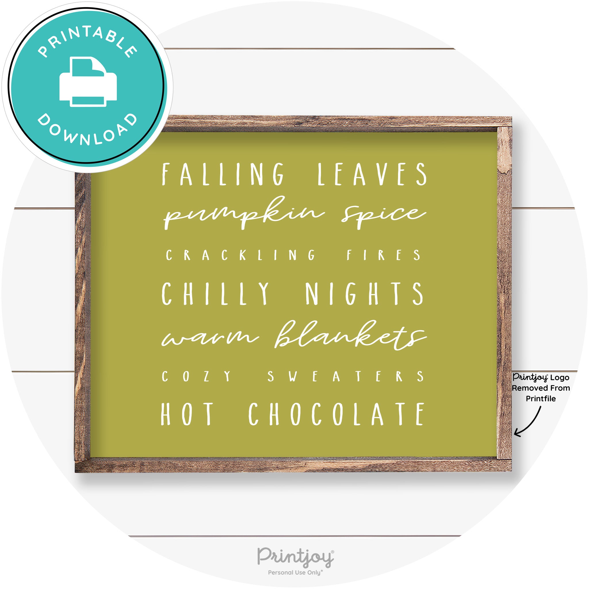 Fall Favorite Things Cute Farmhouse Autumn Wall Art Free Printable