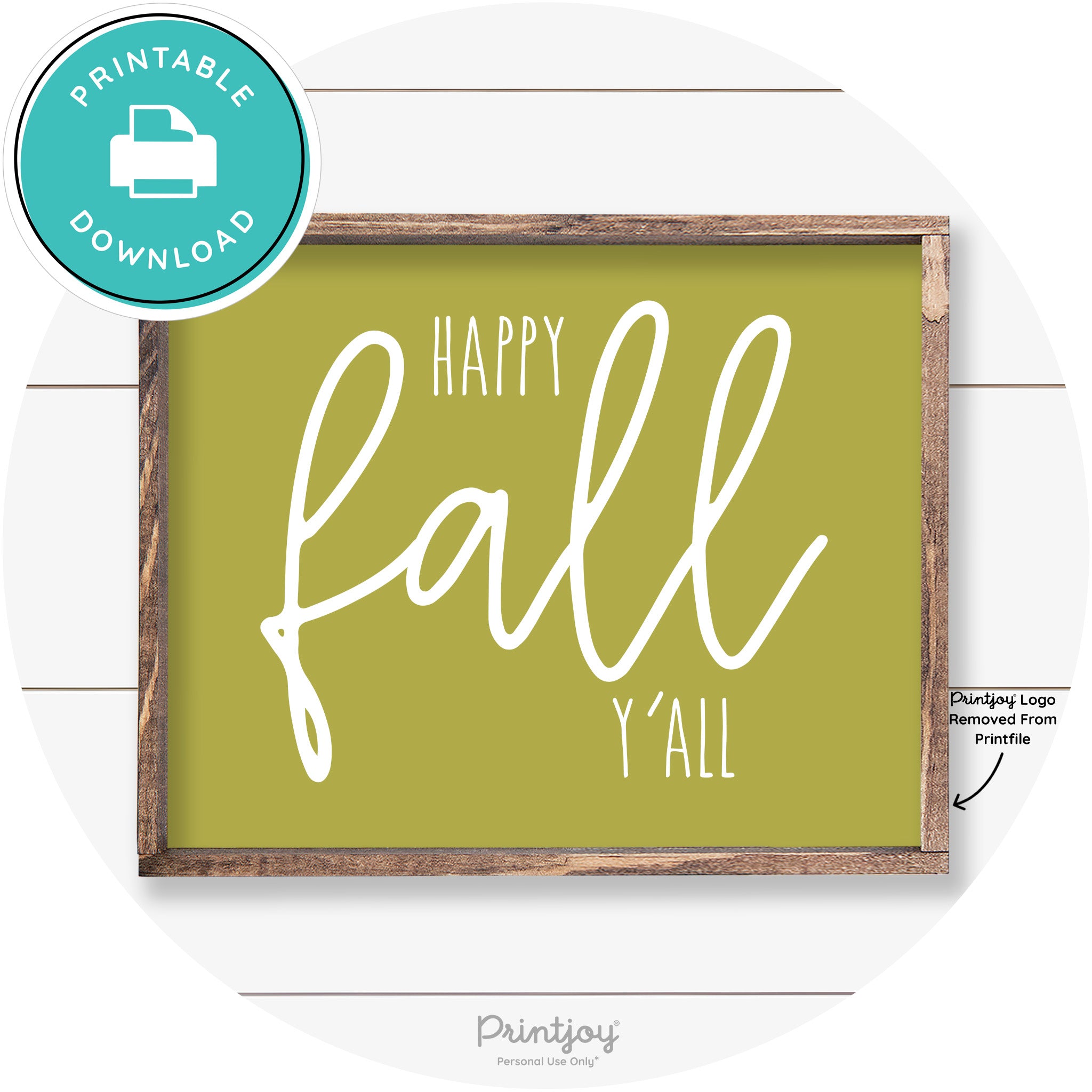 Happy Fall Y'all Cute Farmhouse Autumn Wall Art Decor Free Printable