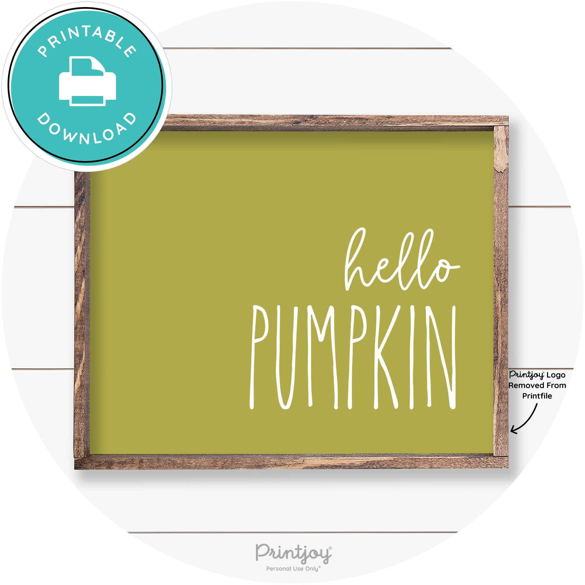 Hello Pumpkin Cute Fun Simple Farmhouse Wall Art Free Printable