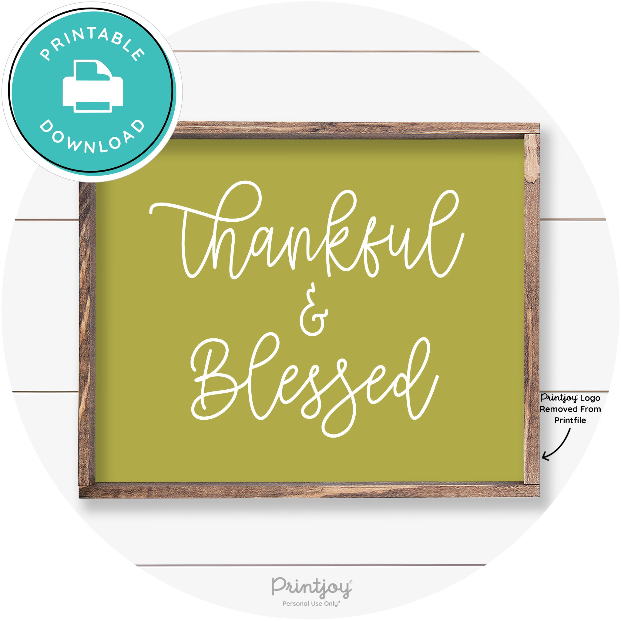 Thankful And Blessed Thanksgiving Farmhouse Wall Art Free Printable