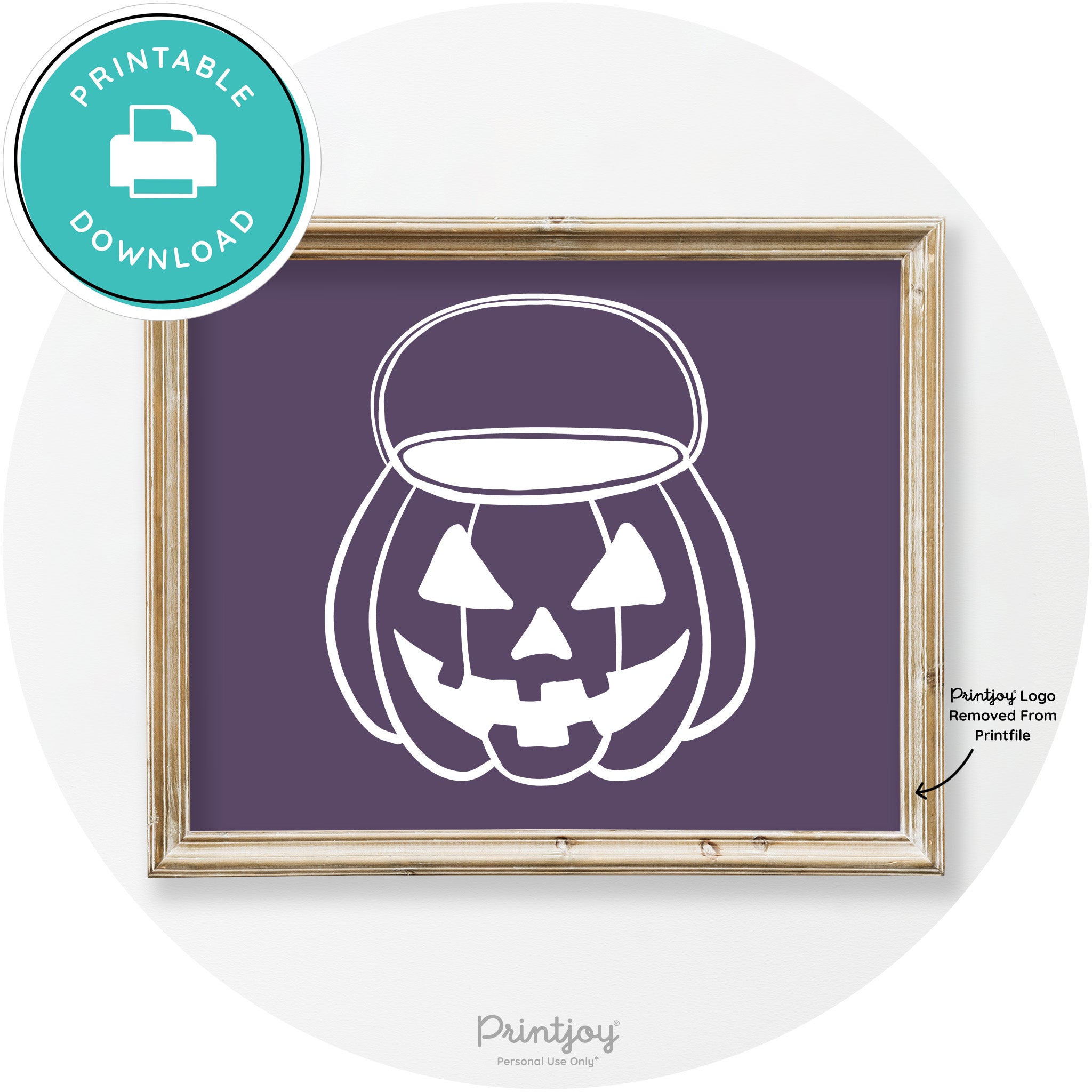 Jack O Lantern Treat Bucket Vintage Halloween Wall Art Free Printable