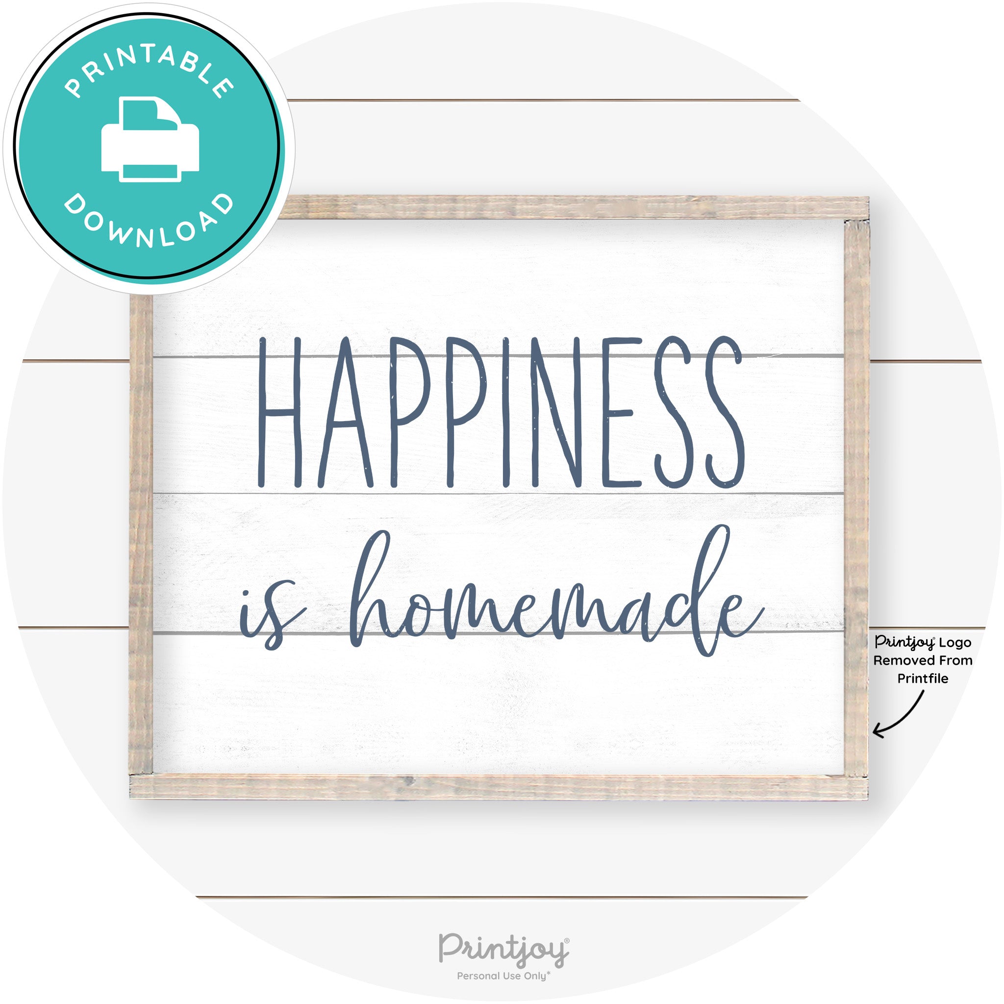 Happiness Is Homemade Kitchen Farmhouse Wall Art Free Printable