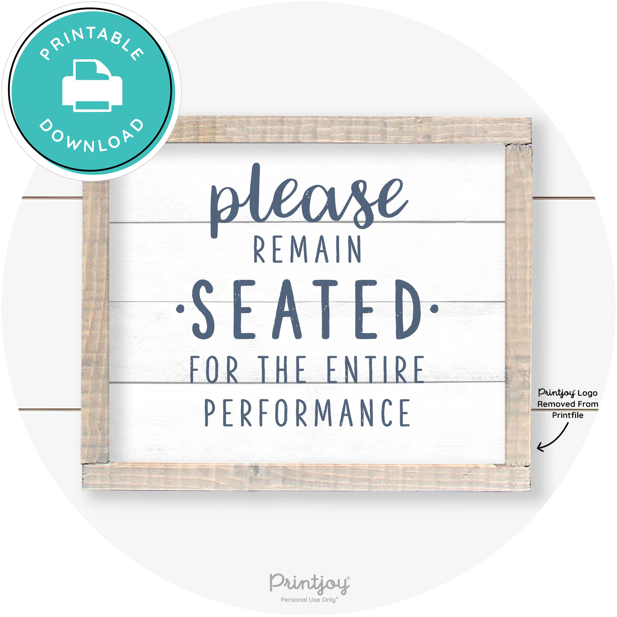 Please Remain Seated Funny Bathroom Farmhouse Art Free Printable
