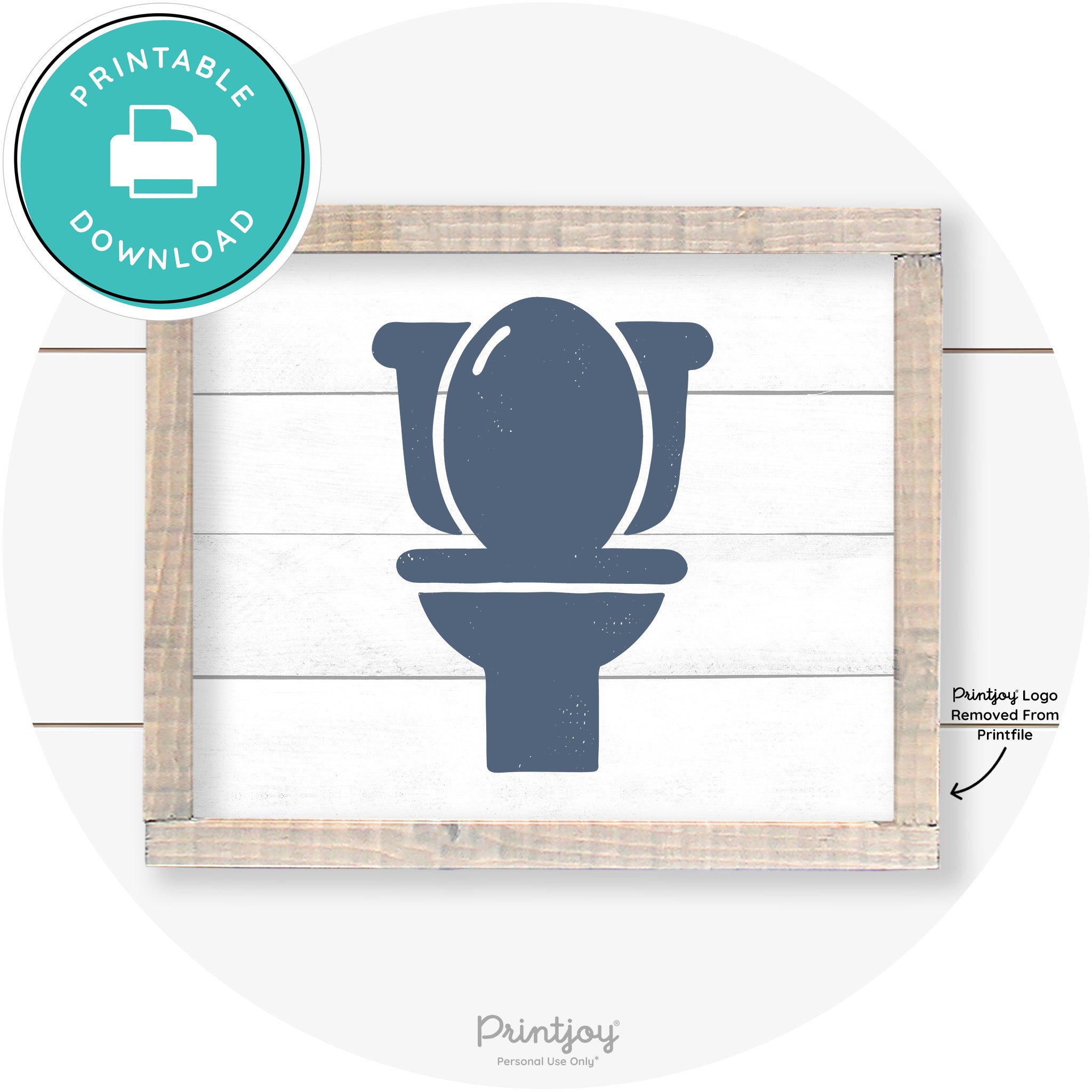Toilet Seat Bathroom Sign Farmhouse Wall Art Decor Free Printable
