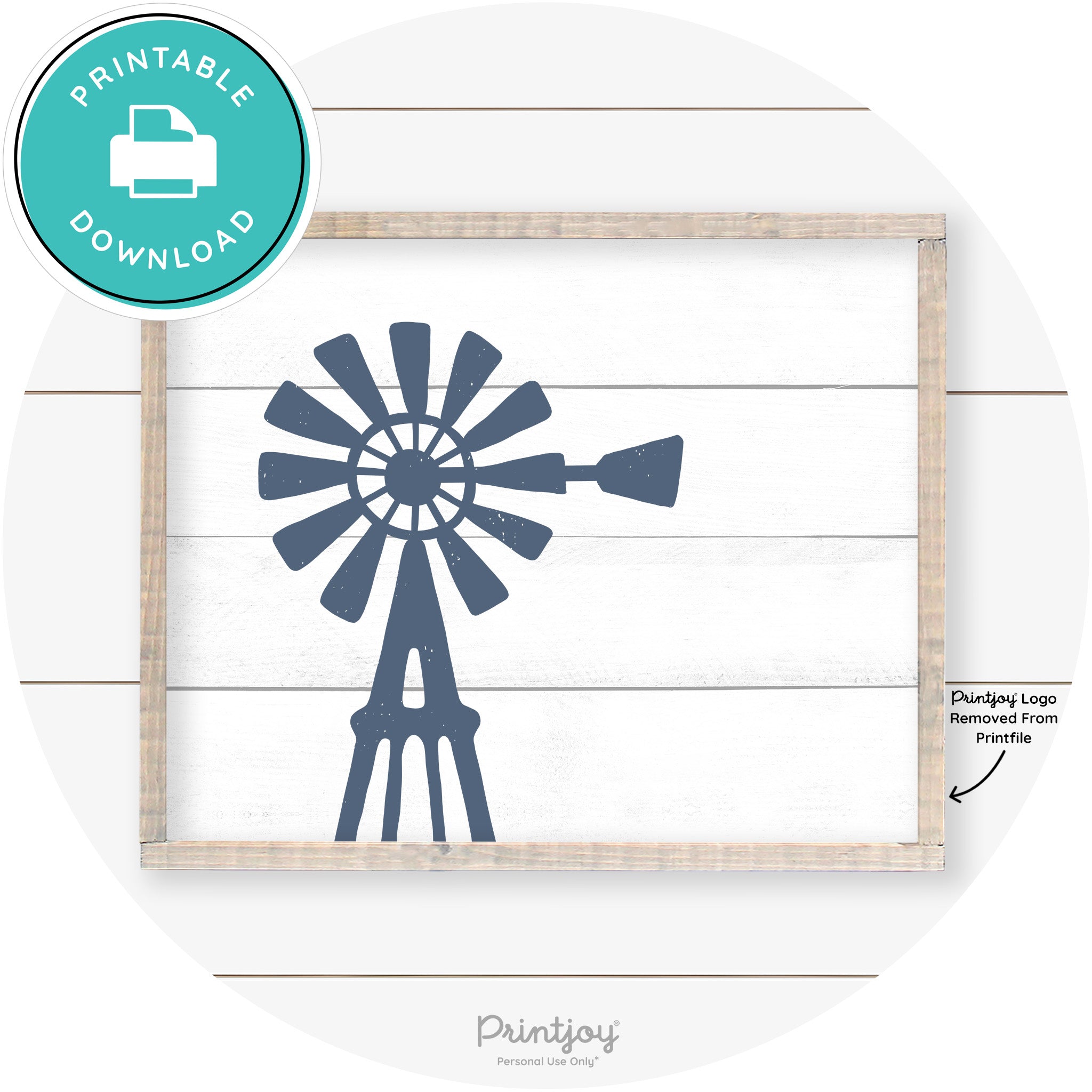 Windmill Rustic Farmhouse Living Room Wall Art Decor Free Printable