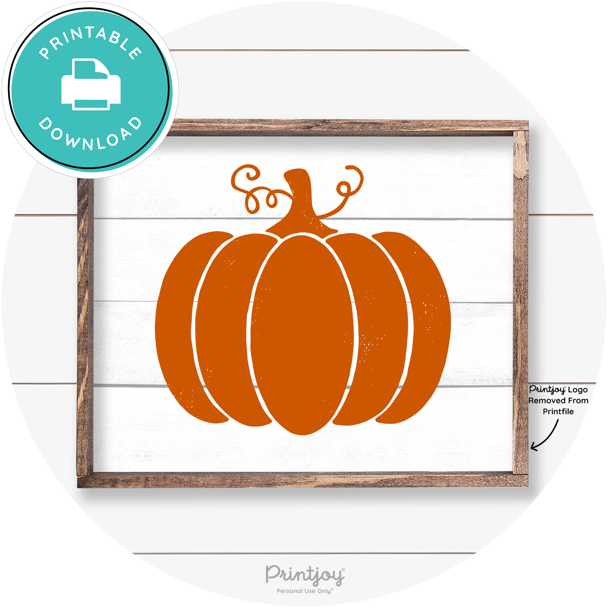 Pumpkin Thanksgiving Cute Farmhouse Wall Art Decor Free Printable - Printjoy